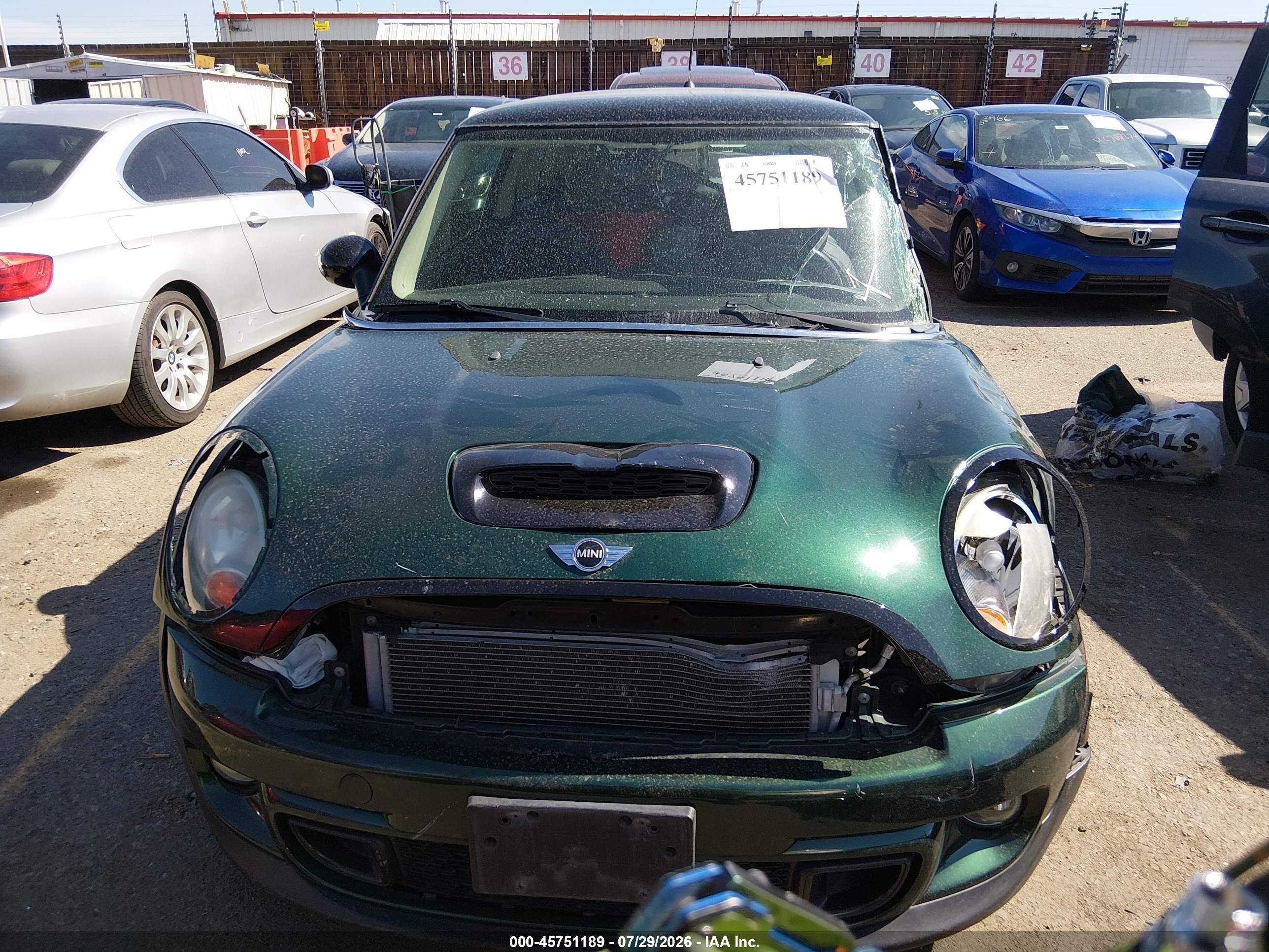 2011 Mini Cooper S   Green vin: WMWSV3C52BTY13258