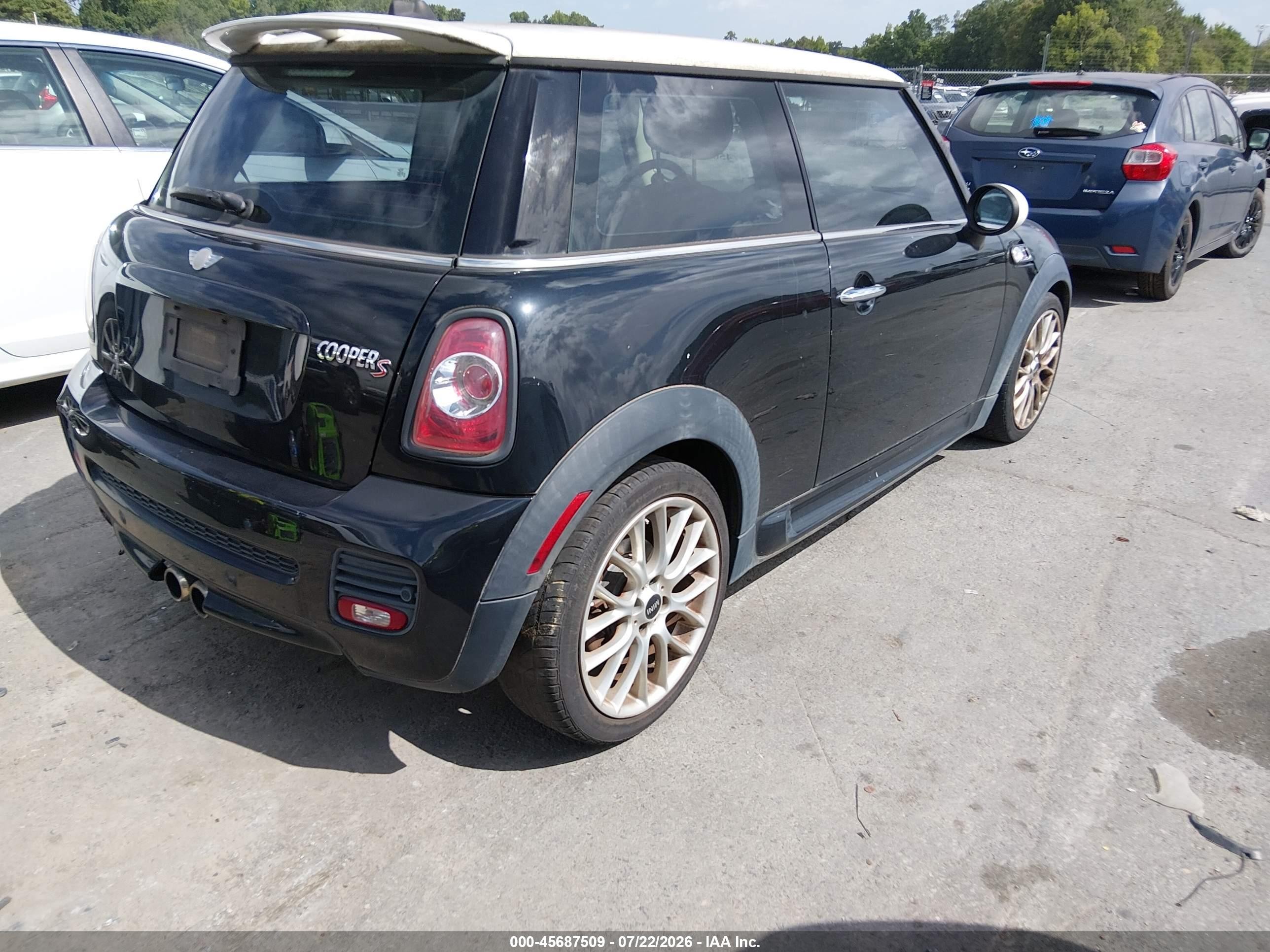 2012 Mini Cooper S   Черный vin: WMWSV3C52CTY29798