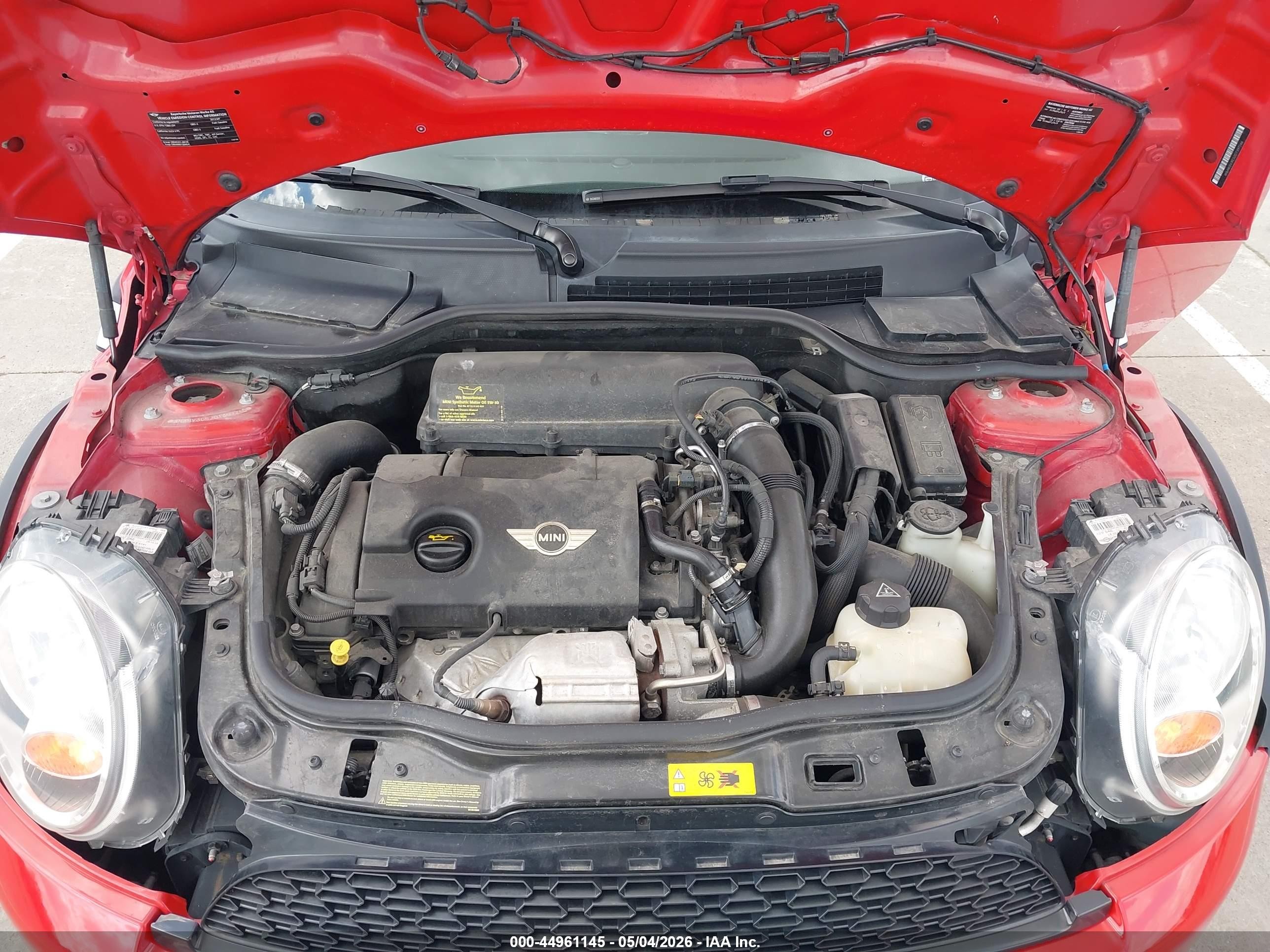 2013 Mini Hardtop Cooper S Red vin: WMWSV3C52DT397246
