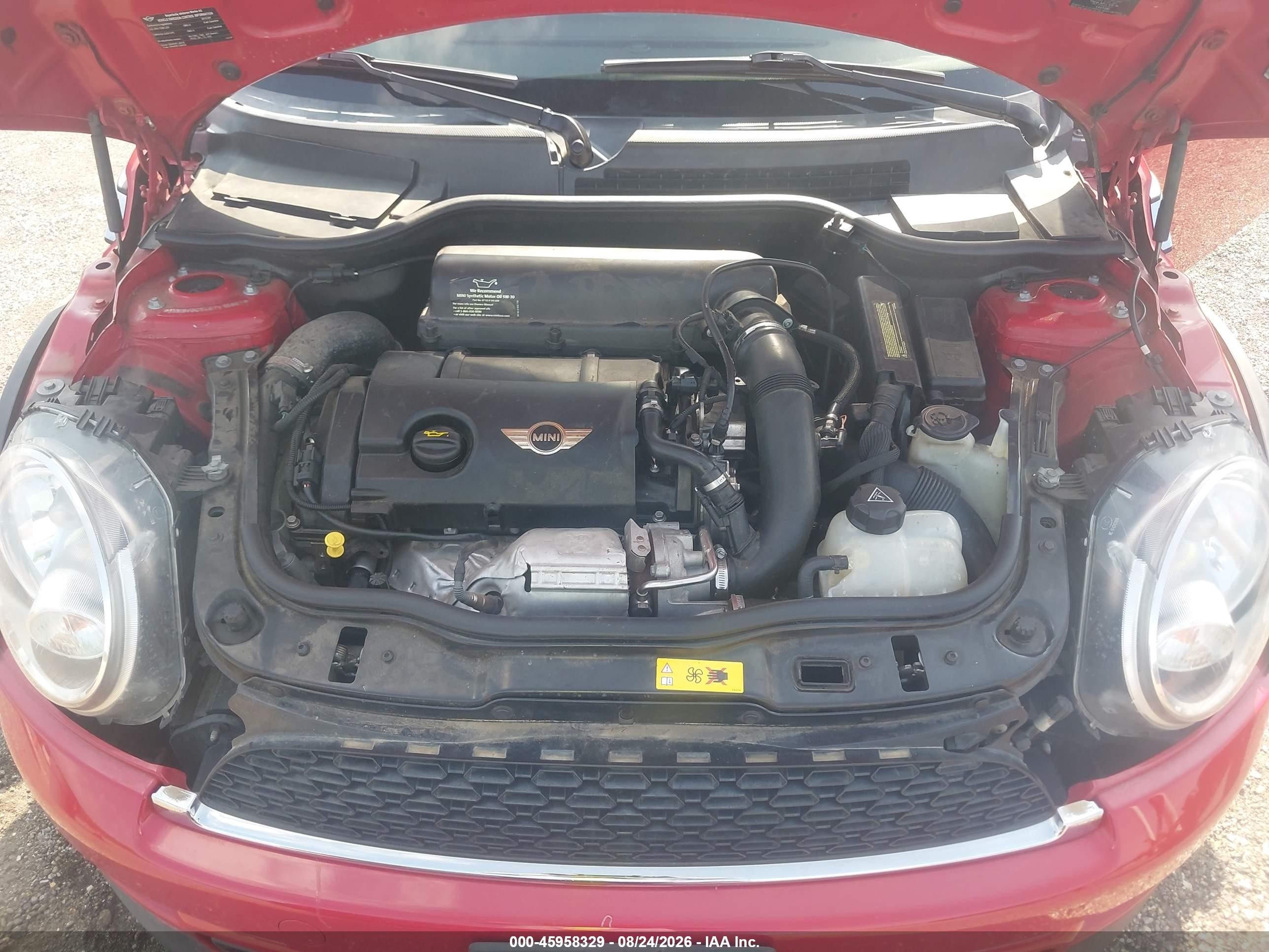 2012 Mini Cooper S   Red vin: WMWSV3C54CTY16387