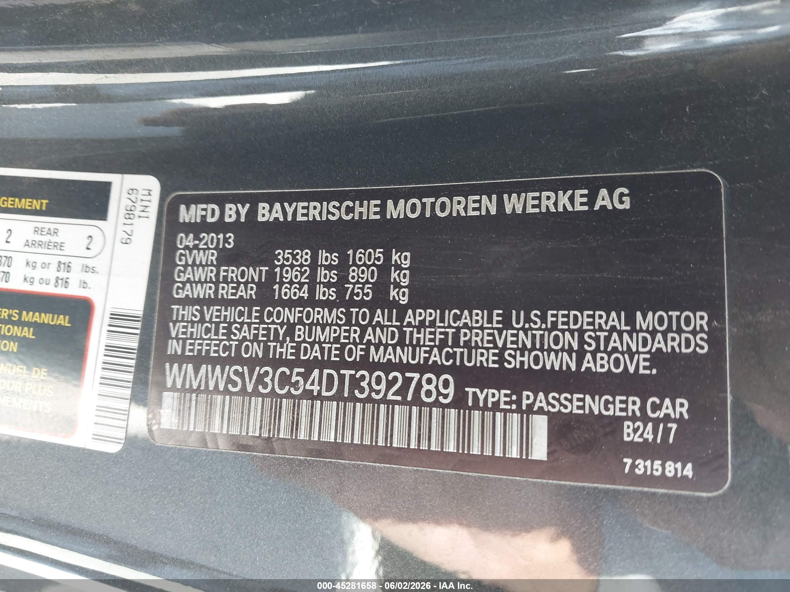 2013 Mini Hardtop Cooper S Gray vin: WMWSV3C54DT392789