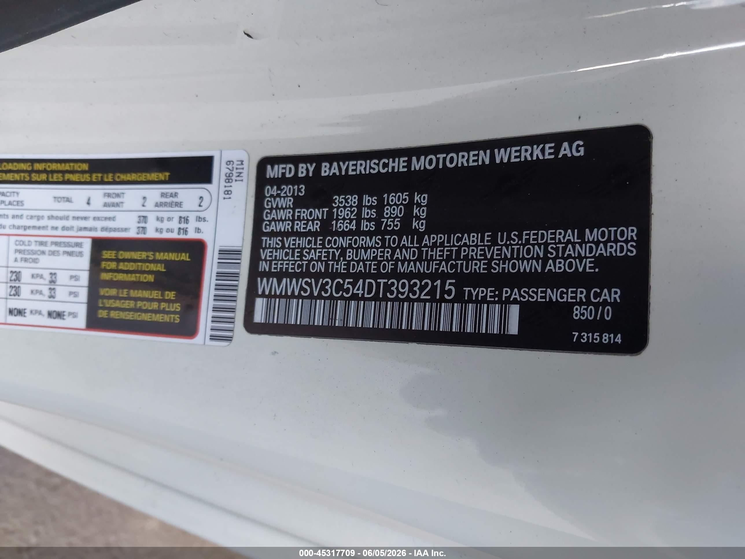 2013 Mini Hardtop Cooper S Beige vin: WMWSV3C54DT393215