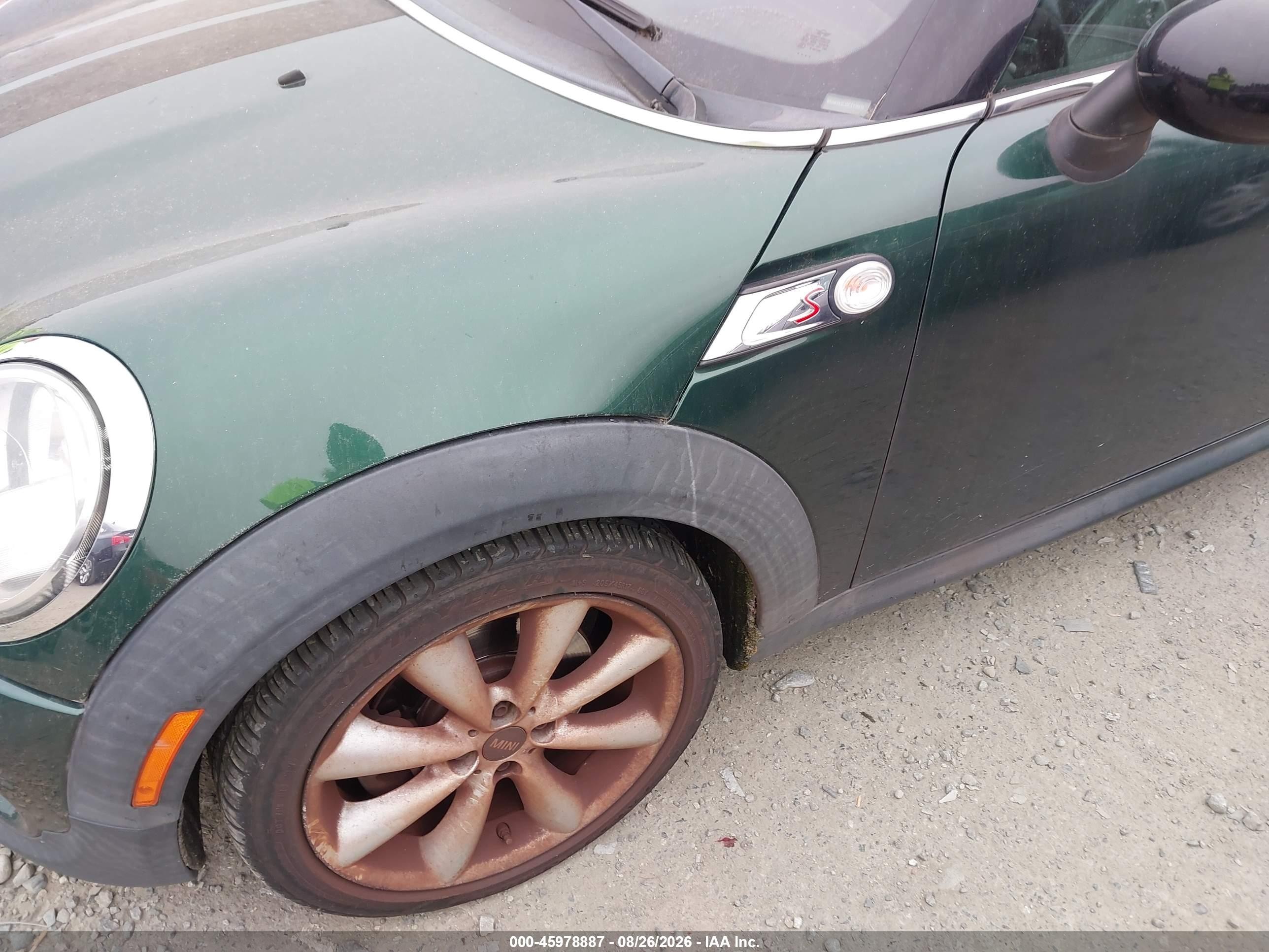2012 Mini Cooper S   Green vin: WMWSV3C55CTY26636