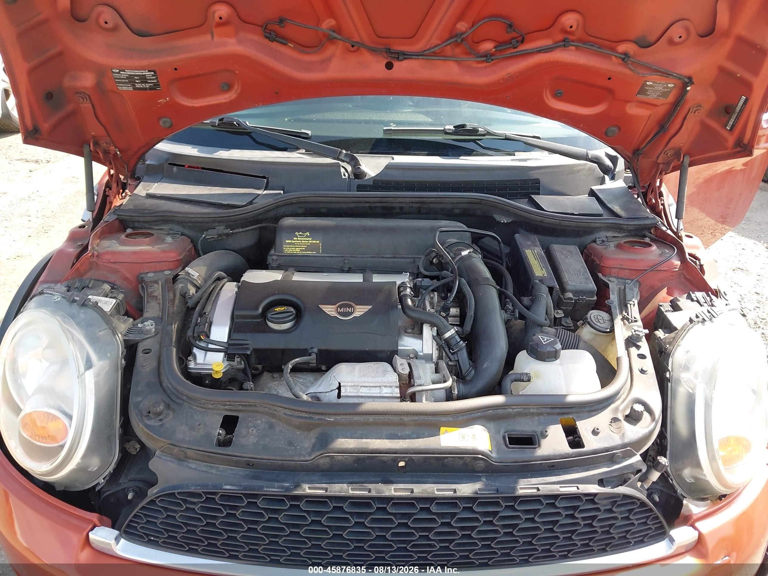 2012 Mini Cooper S   Orange vin: WMWSV3C56CTY18240