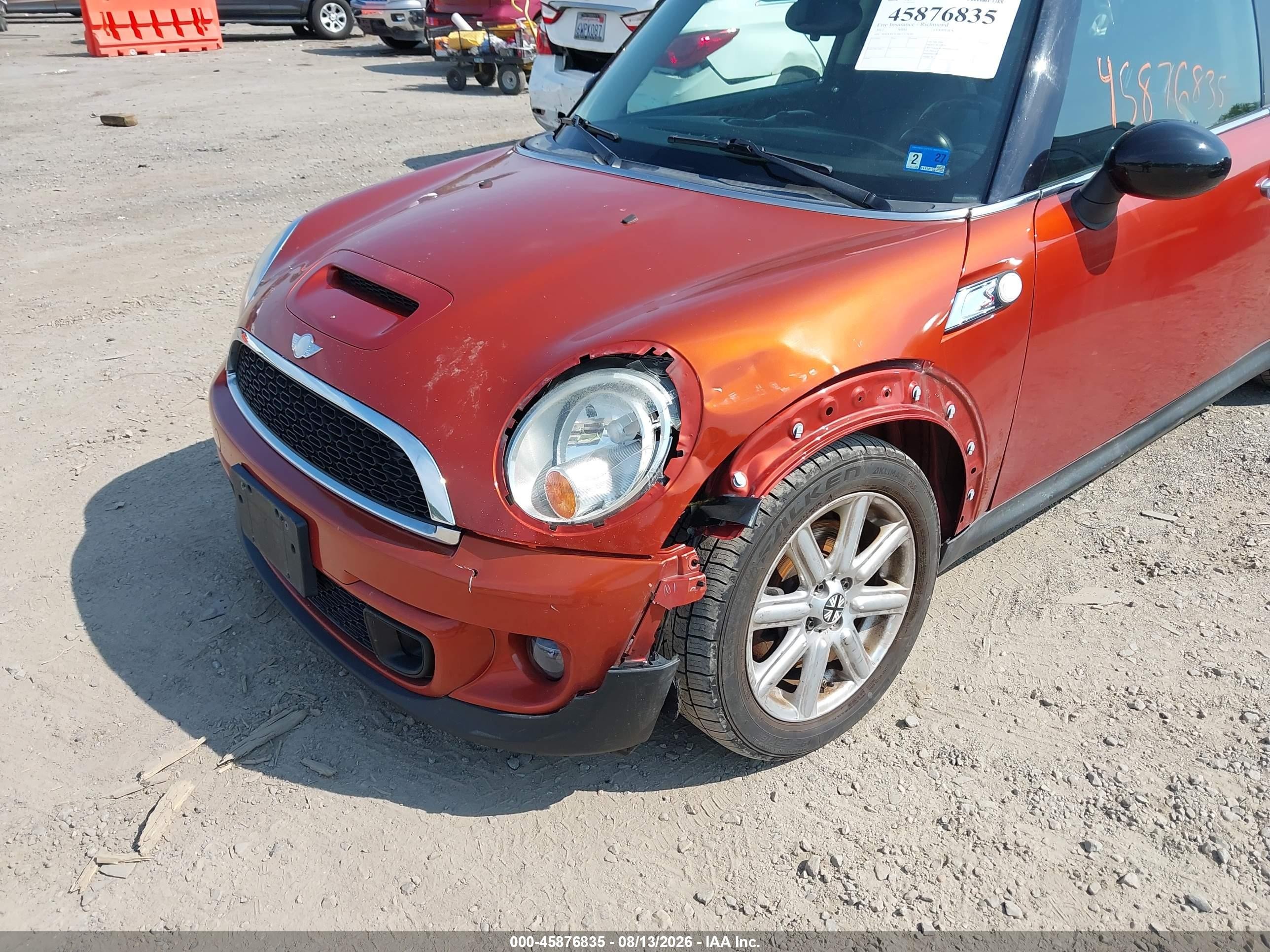 2012 Mini Cooper S   Orange vin: WMWSV3C56CTY18240