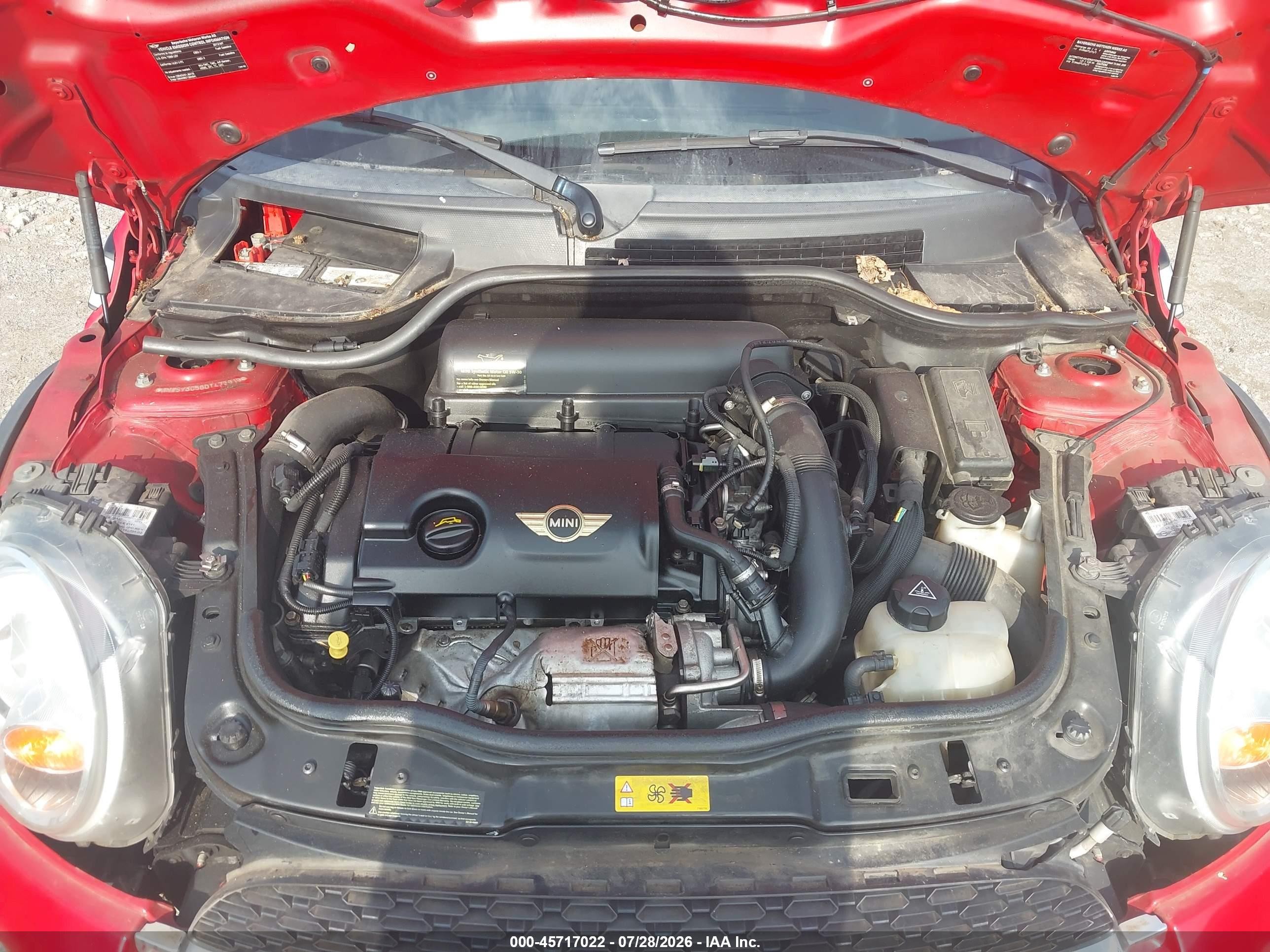 2013 Mini Hardtop Cooper S Красный vin: WMWSV3C56DT476919