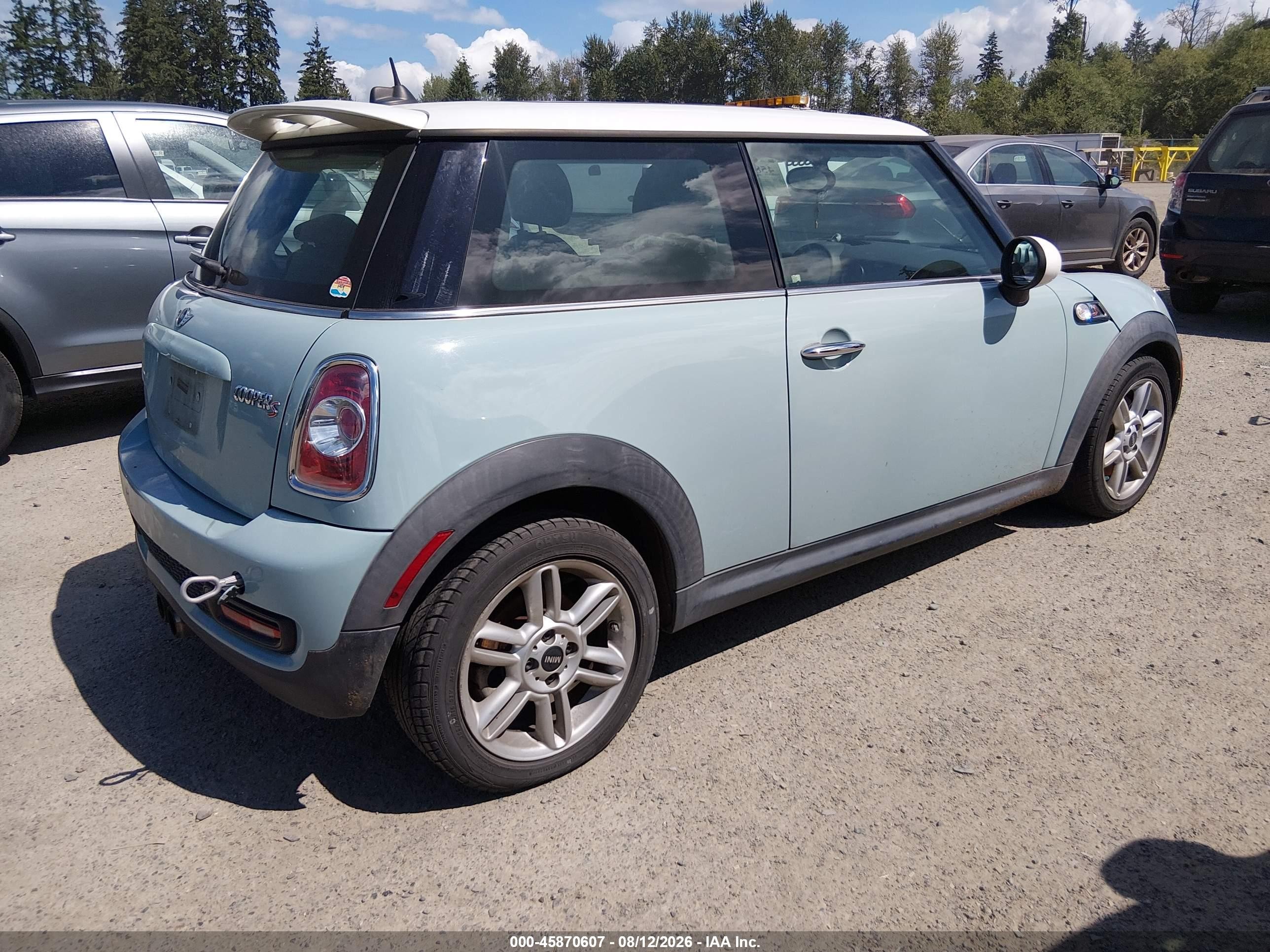 2013 Mini Hardtop Cooper S Бирюзовый vin: WMWSV3C58DT391175