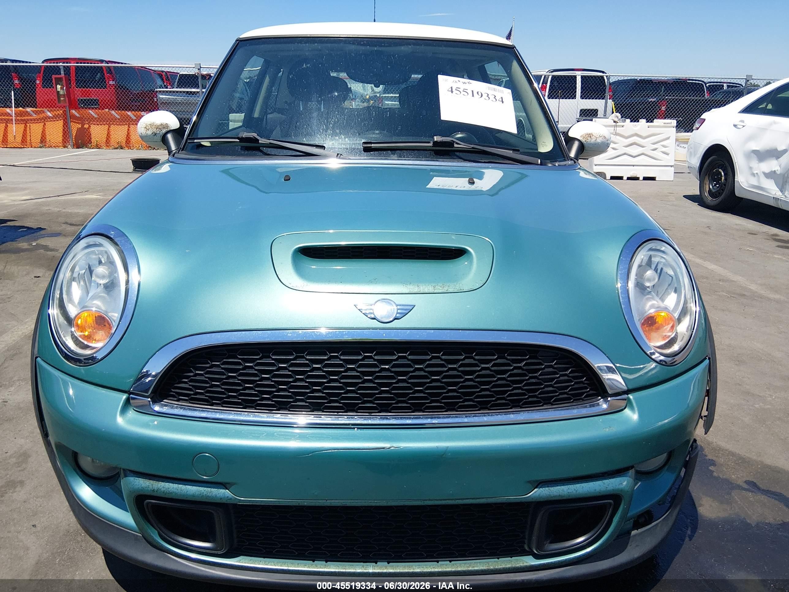 2012 Mini Cooper S   Бирюзовый vin: WMWSV3C5XCTY27345