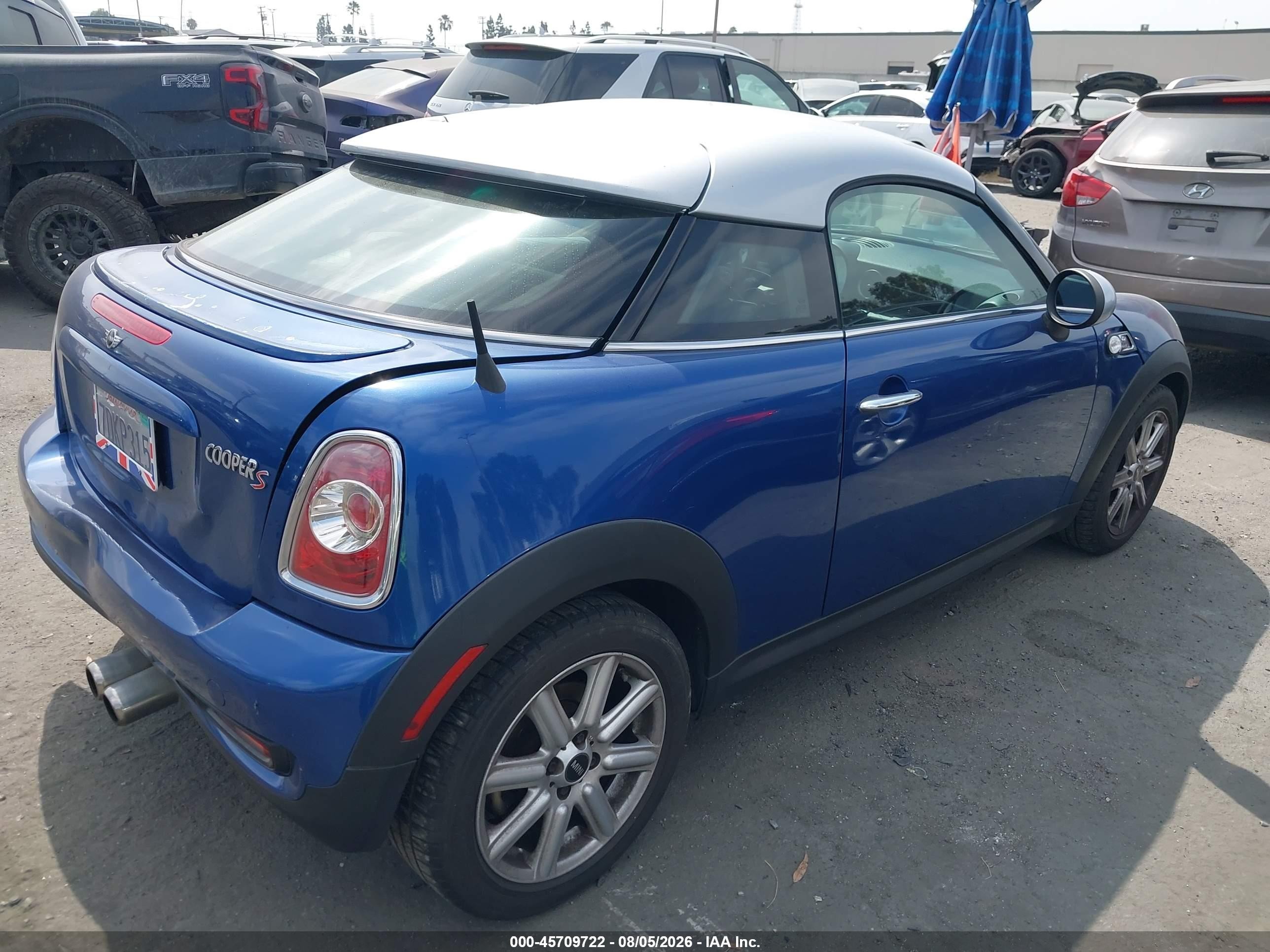 2013 Mini Coupe Cooper S Синий vin: WMWSX3C50DT466896