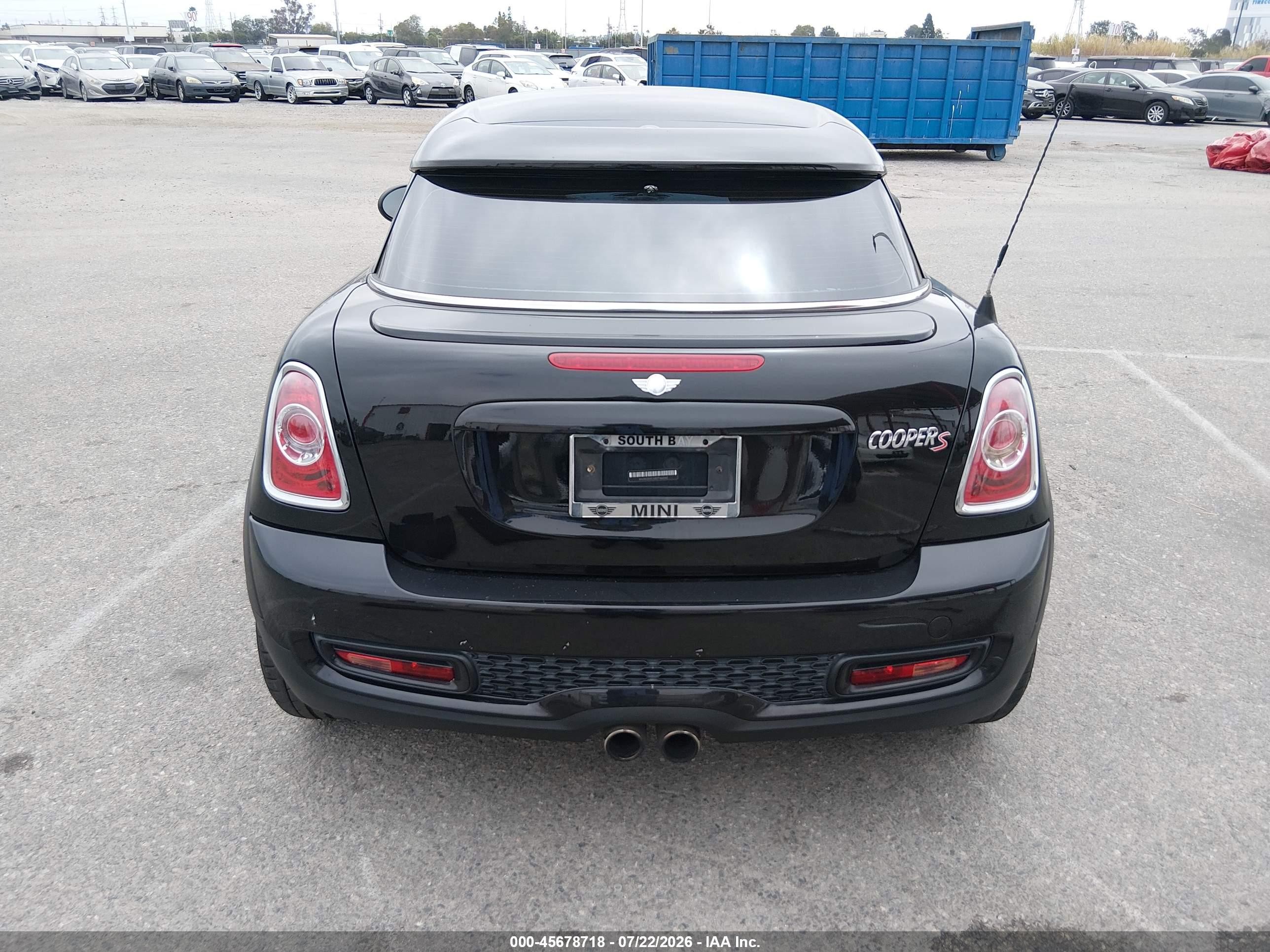 2013 Mini Coupe Cooper S Черный vin: WMWSX3C53DT466262