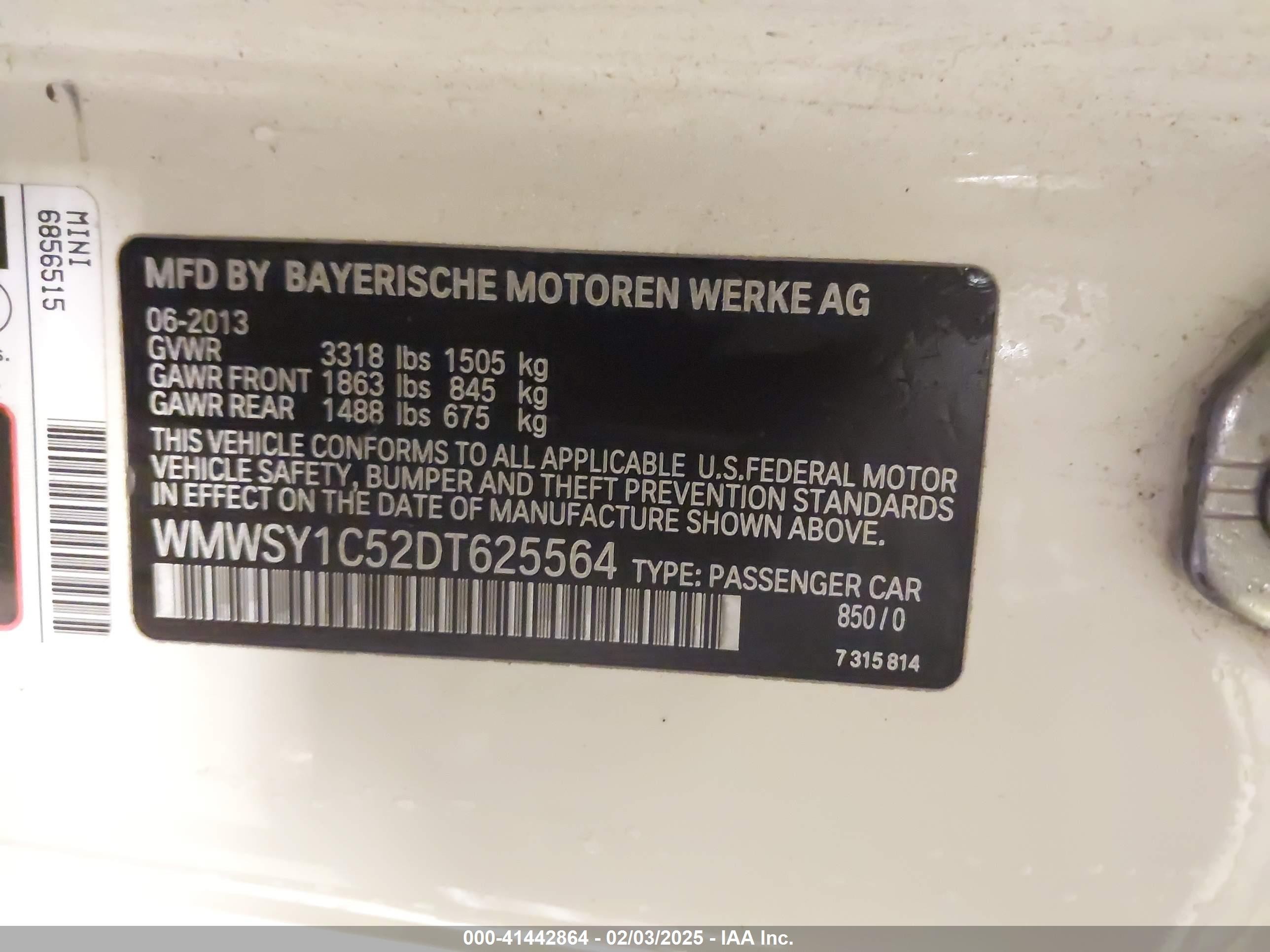 2013 Mini Roadster Cooper White vin: WMWSY1C52DT625564