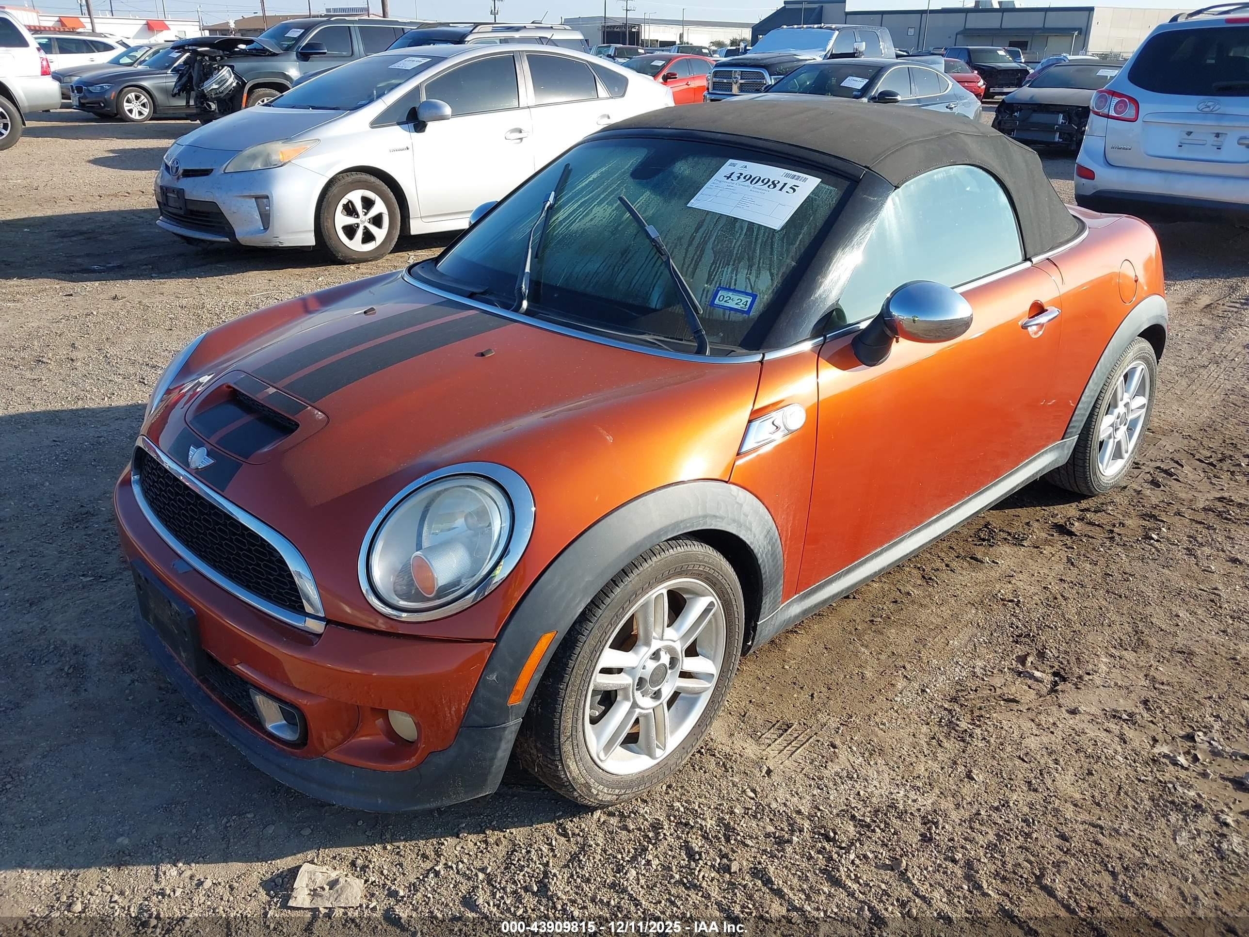 2013 Mini Roadster Cooper S Оранжевый vin: WMWSY3C50DT565845