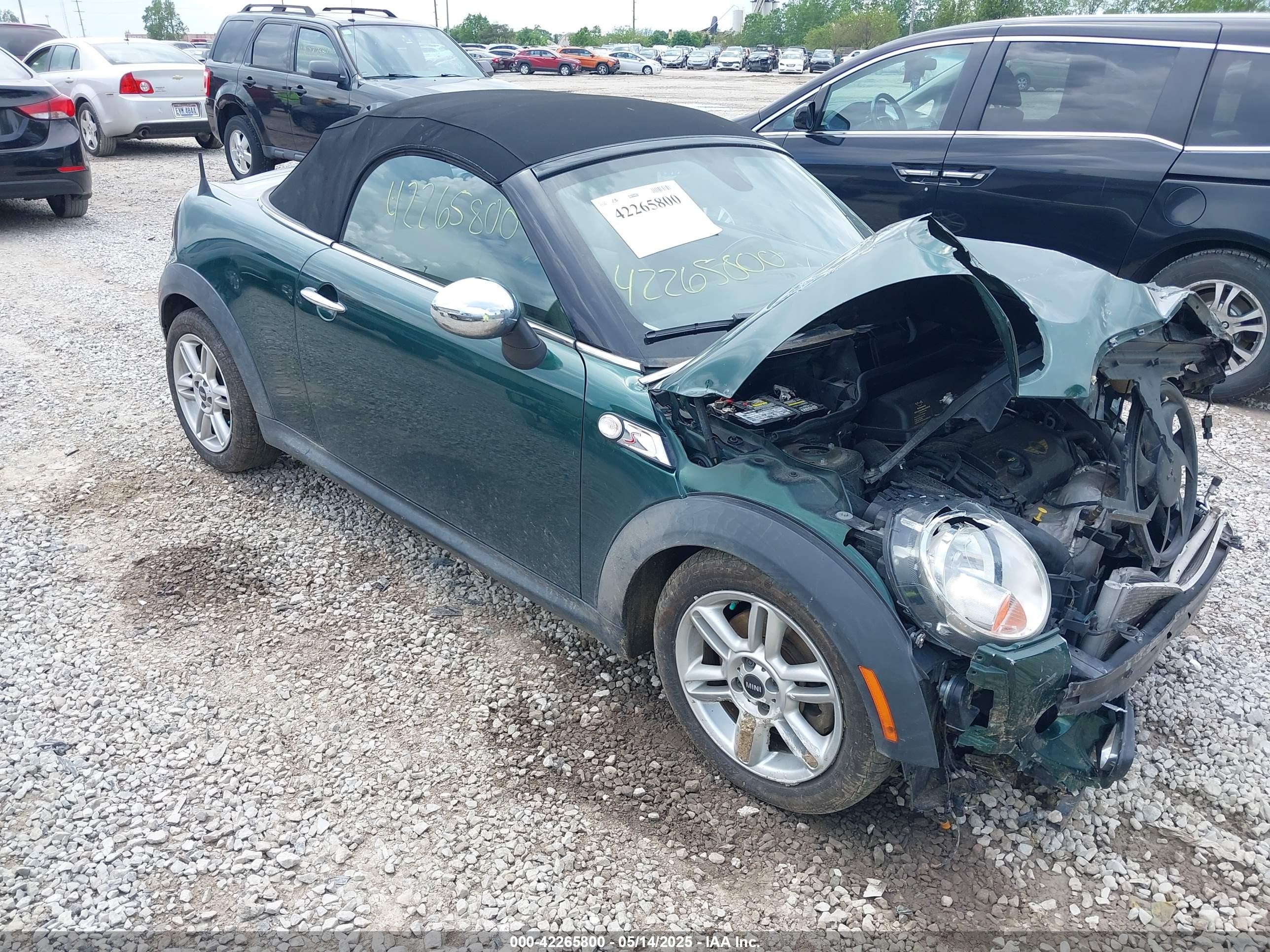 2013 Mini Roadster Cooper S Green vin: WMWSY3C55DT566134