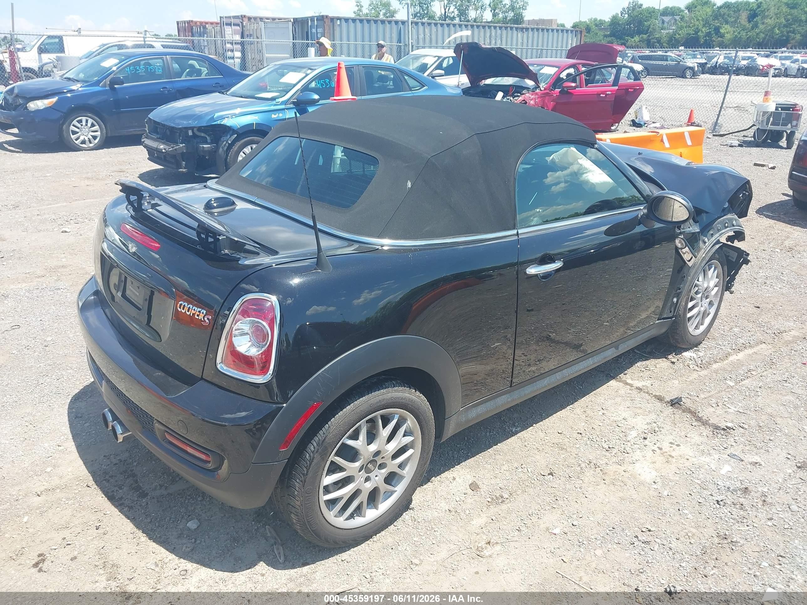2015 Mini Roadster Cooper S Black vin: WMWSY3C56FT595368