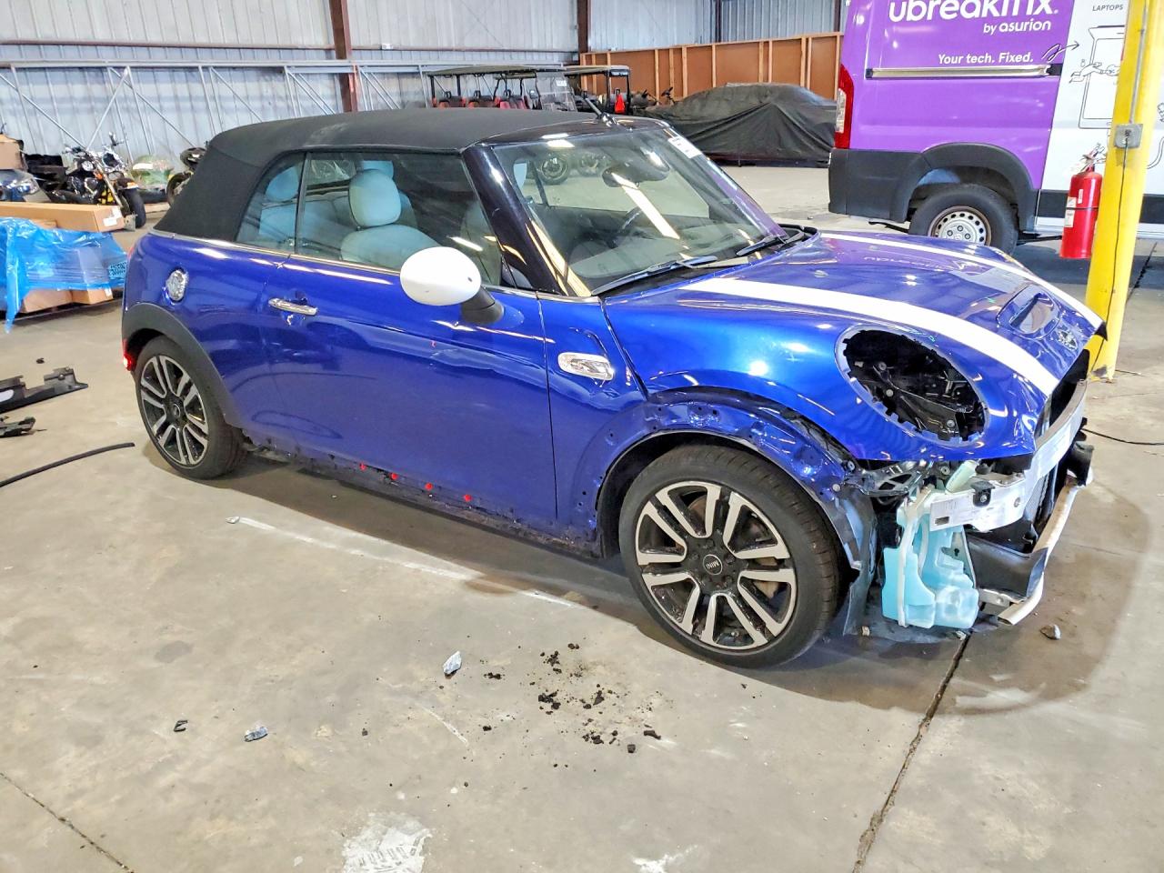 2019 Mini Cooper S Синий vin: WMWWG9C58K3E39613