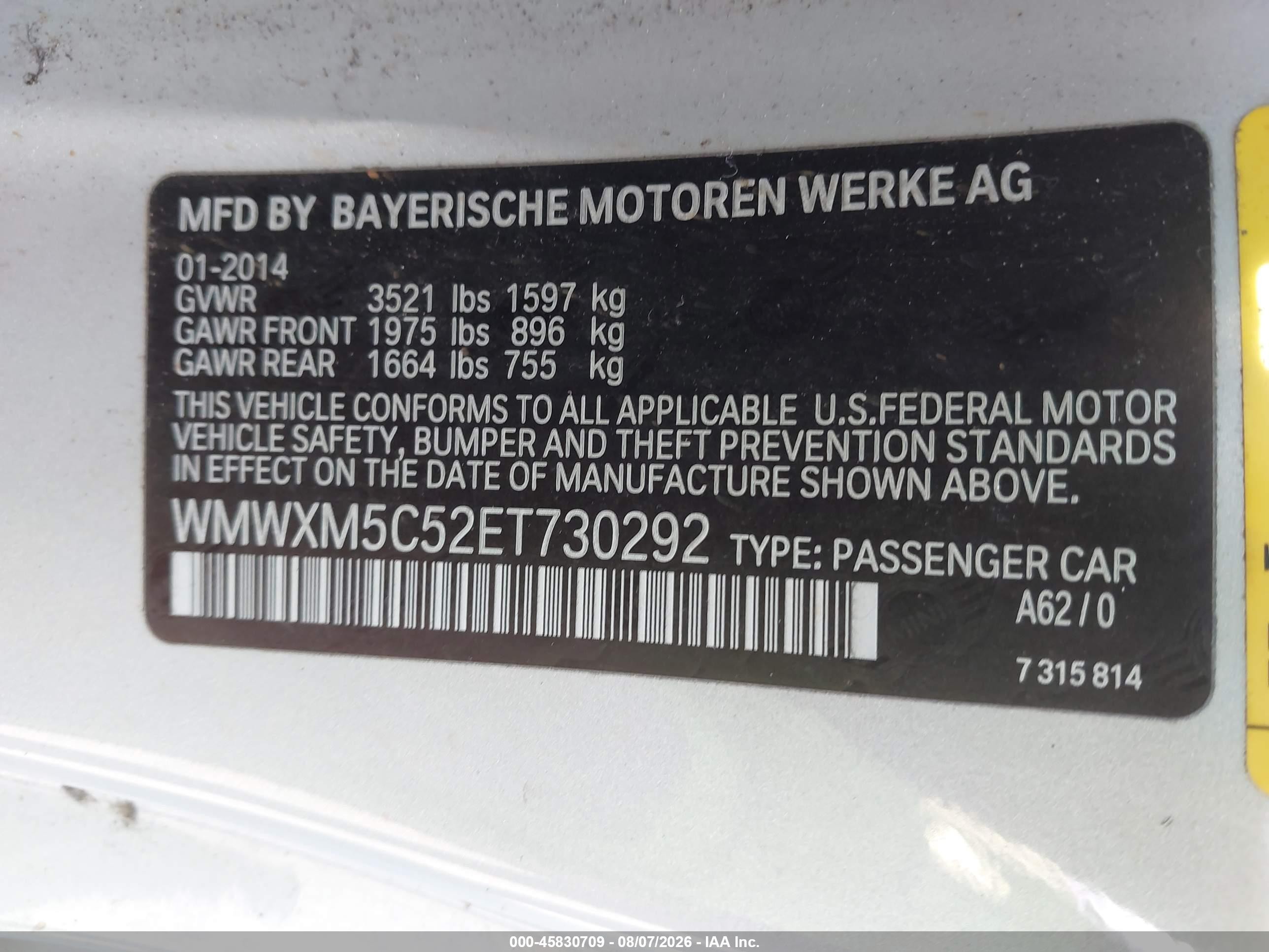 2014 Mini Hardtop Cooper Silver vin: WMWXM5C52ET730292