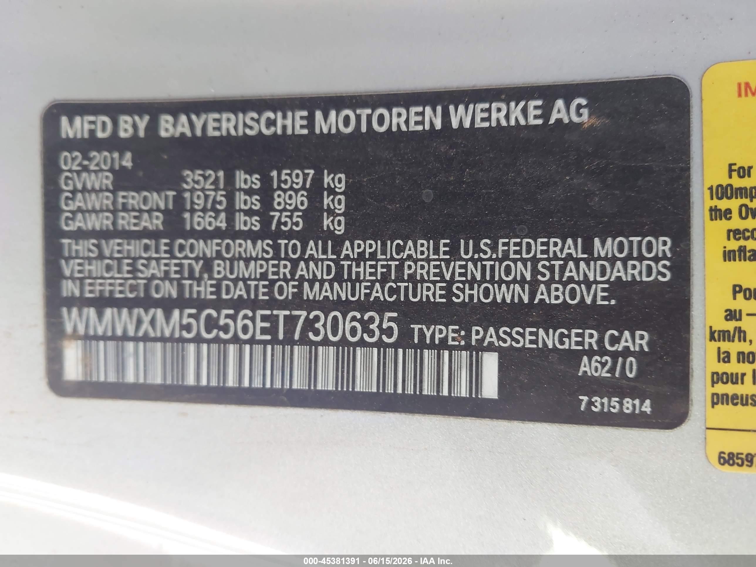 2014 Mini Hardtop Cooper Silver vin: WMWXM5C56ET730635