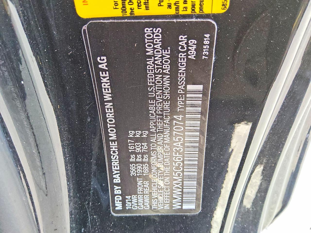 2015 Mini Cooper Black vin: WMWXM5C56F3A57074