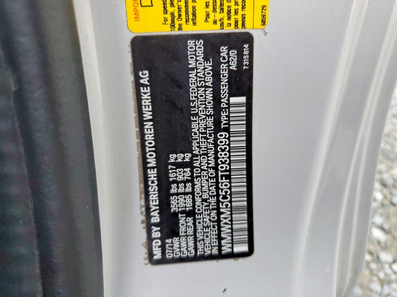 2015 Mini Cooper Silver vin: WMWXM5C56FT938399