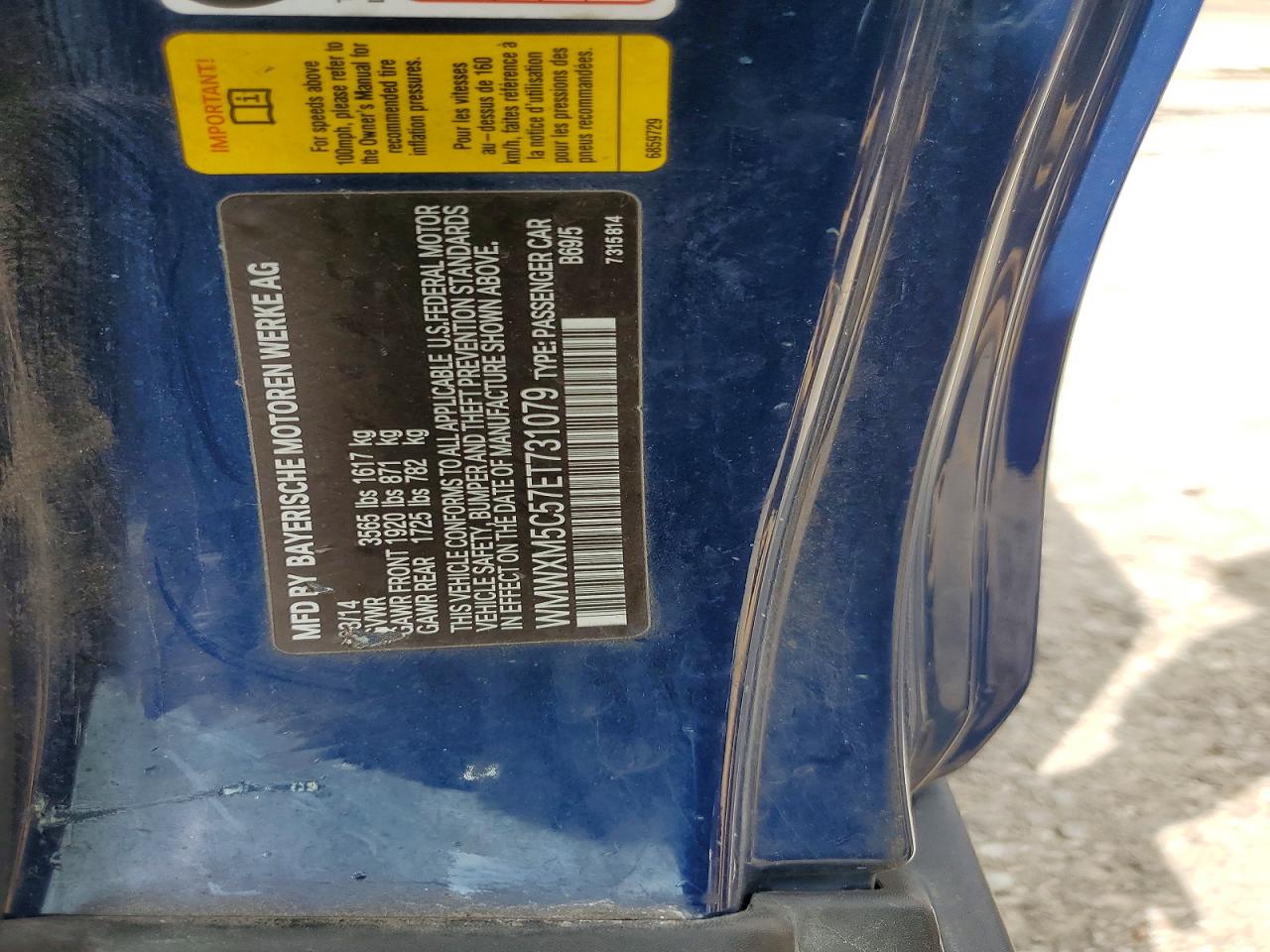2014 Mini Cooper Blue vin: WMWXM5C57ET731079