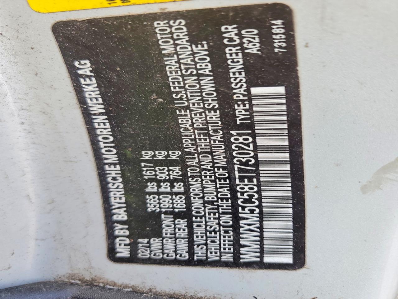2014 Mini Cooper Silver vin: WMWXM5C58ET730281