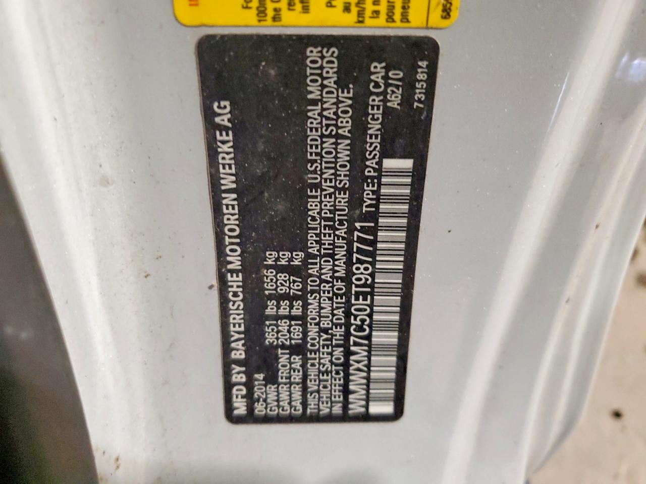 2014 Mini Cooper S Silver vin: WMWXM7C50ET987771