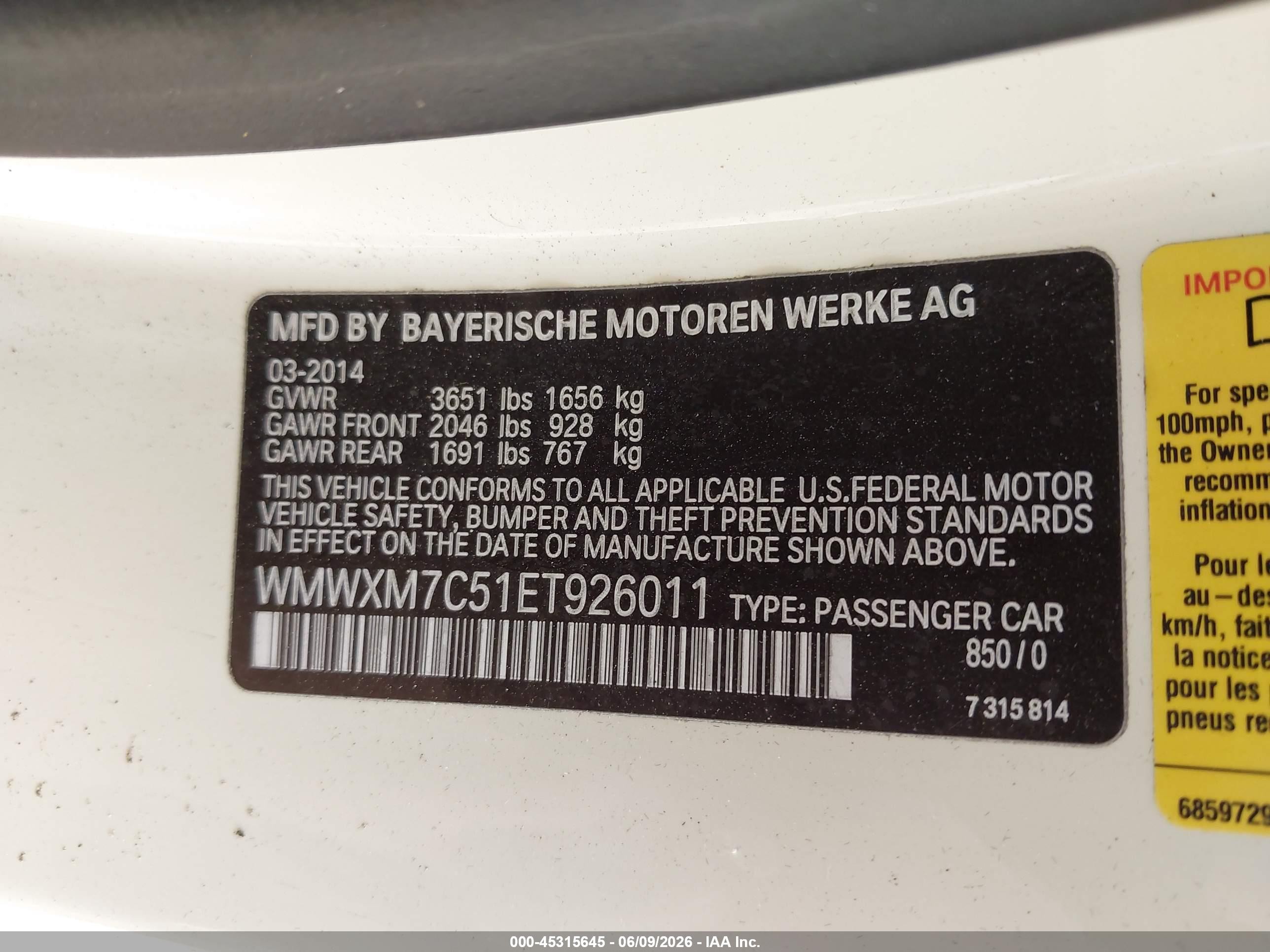 2014 Mini Hardtop Cooper S White vin: WMWXM7C51ET926011
