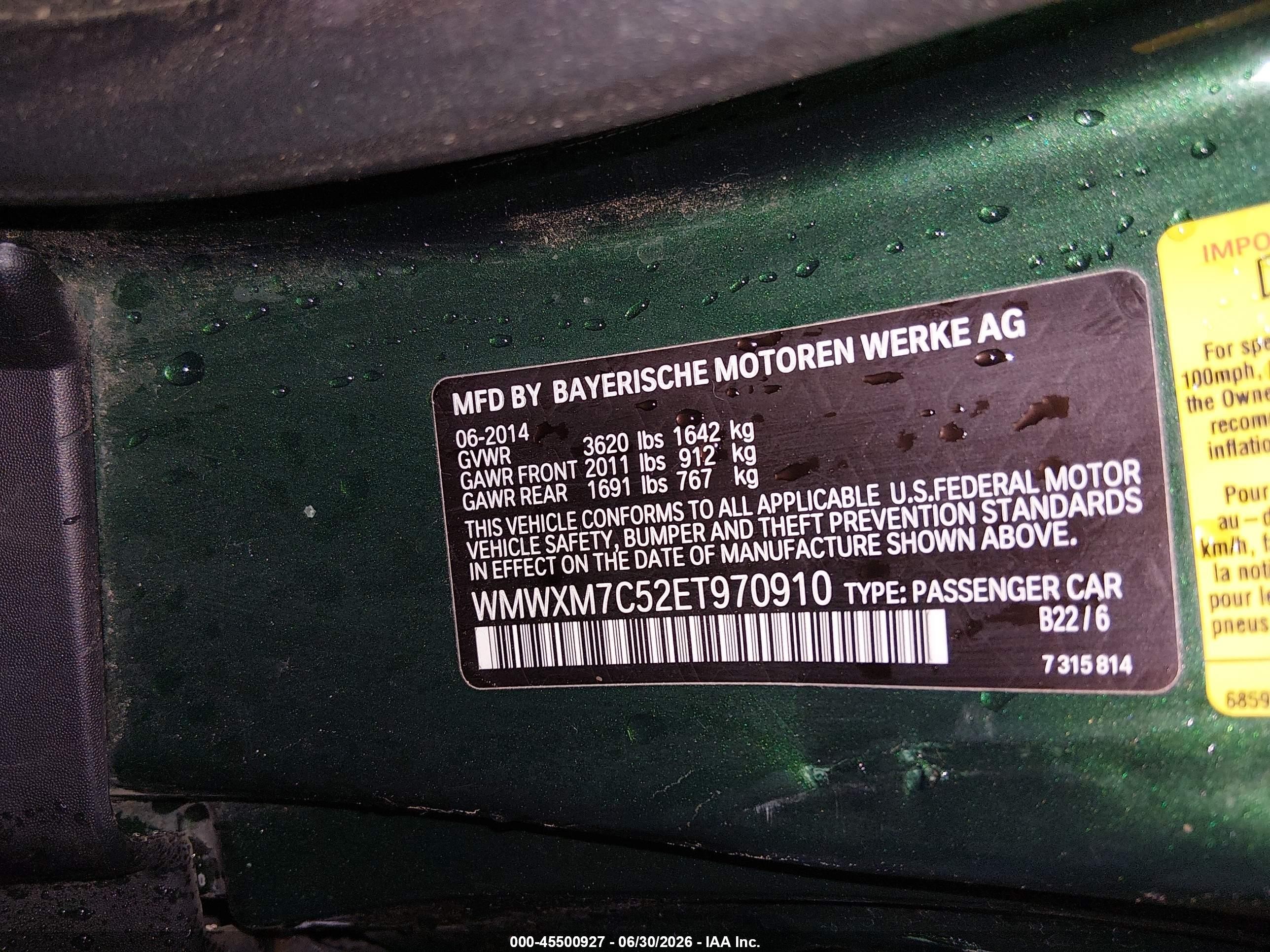 2014 Mini Hardtop Cooper S Green vin: WMWXM7C52ET970910