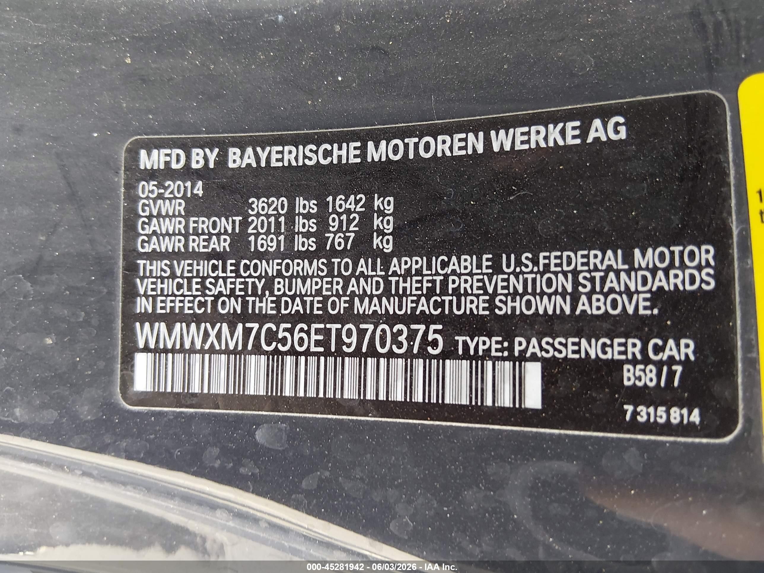 2014 Mini Hardtop Cooper S Gray vin: WMWXM7C56ET970375