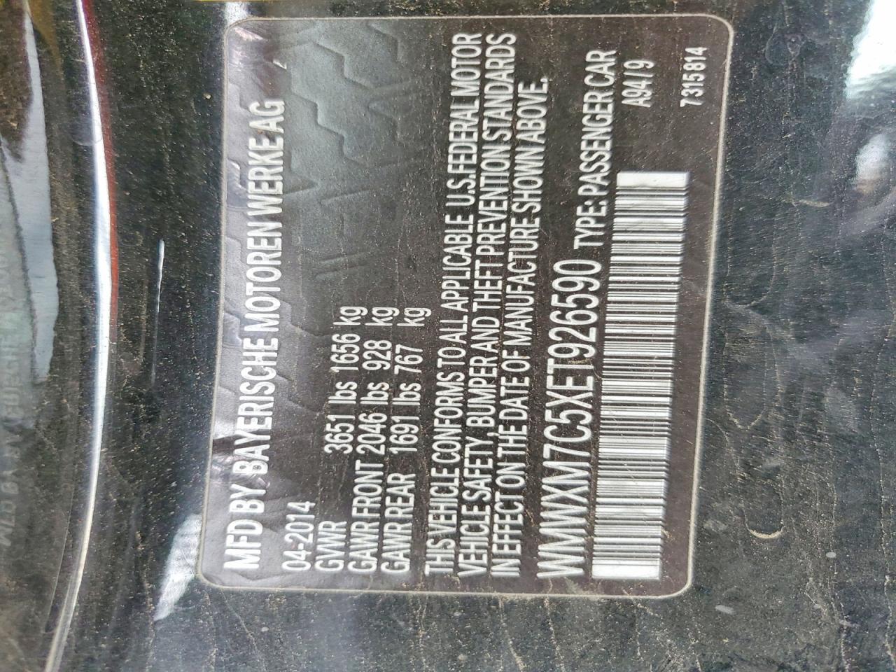 2014 Mini Cooper S Black vin: WMWXM7C5XET926590
