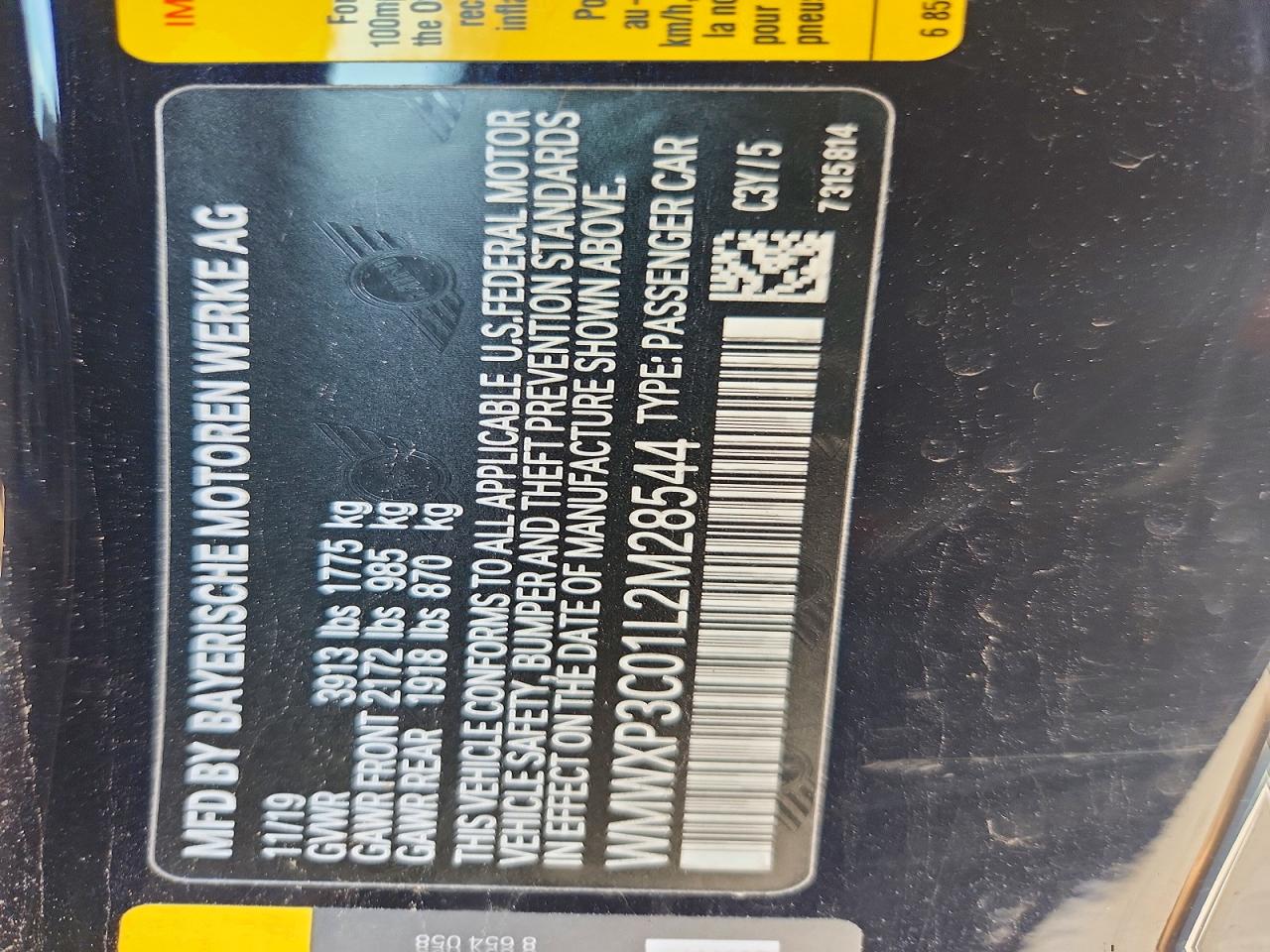 2020 Mini Cooper Se Black vin: WMWXP3C01L2M28544