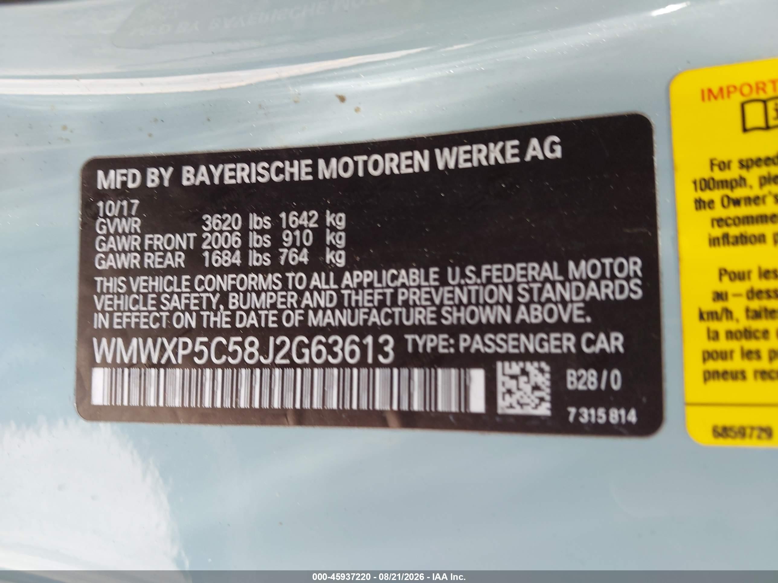 2018 Mini Hardtop Cooper/oxford Edition Teal vin: WMWXP5C58J2G63613