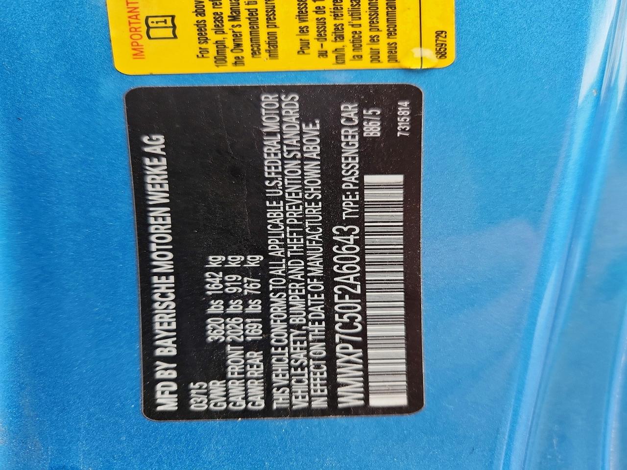 2015 Mini Cooper S Blue vin: WMWXP7C50F2A60643