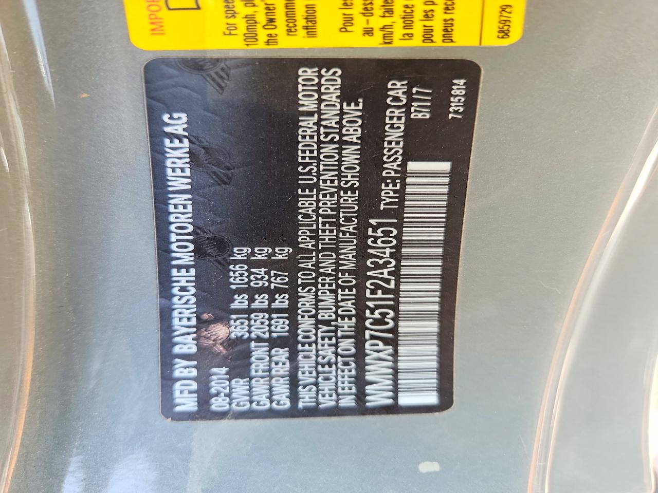 2015 Mini Cooper S Gray vin: WMWXP7C51F2A34651