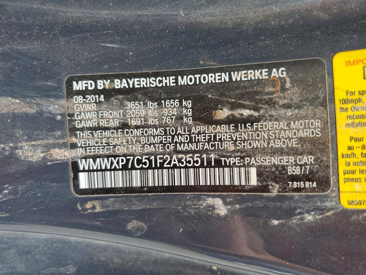 2015 Mini Cooper S Серый vin: WMWXP7C51F2A35511
