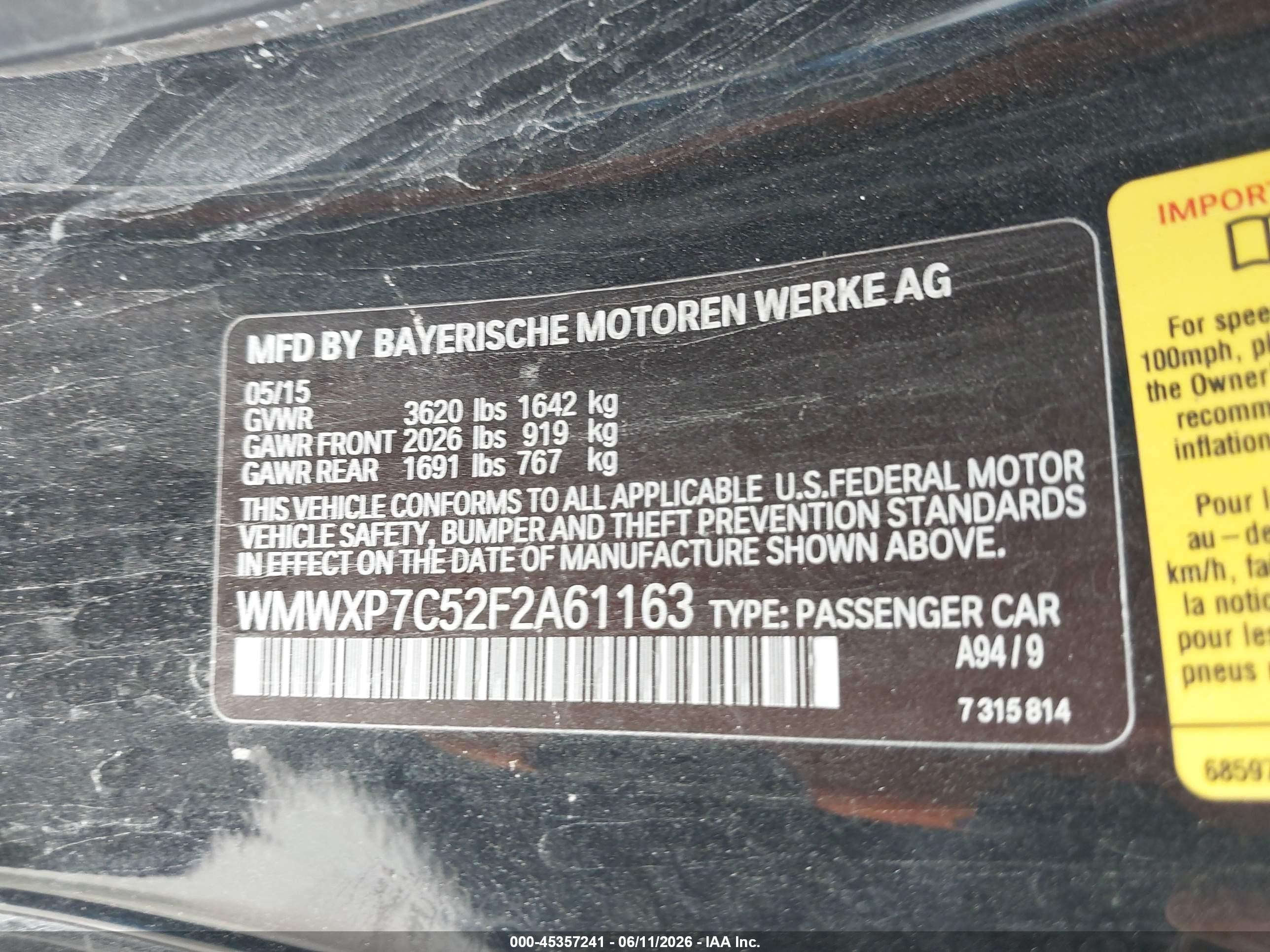 2015 Mini Hardtop Cooper S Black vin: WMWXP7C52F2A61163