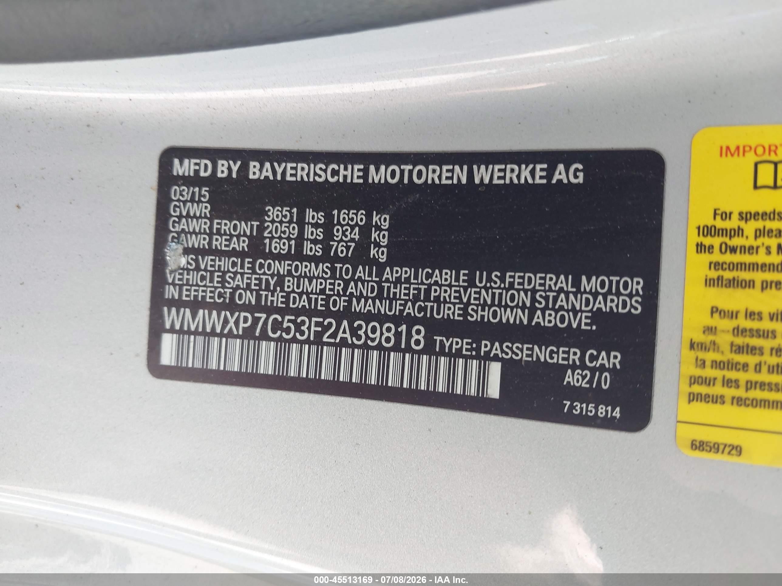 2015 Mini Hardtop Cooper S Silver vin: WMWXP7C53F2A39818