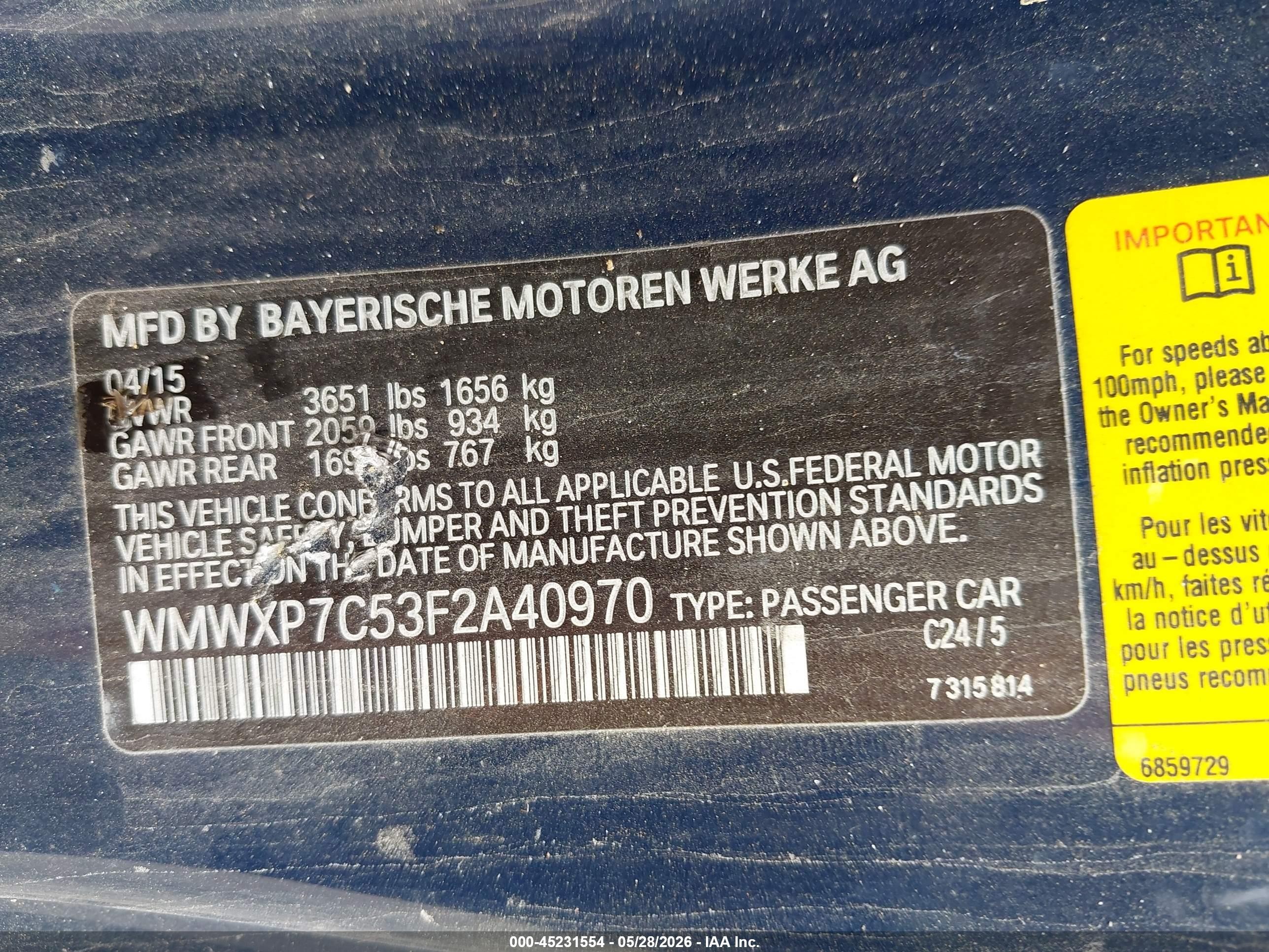 2015 Mini Hardtop Cooper S Blue vin: WMWXP7C53F2A40970