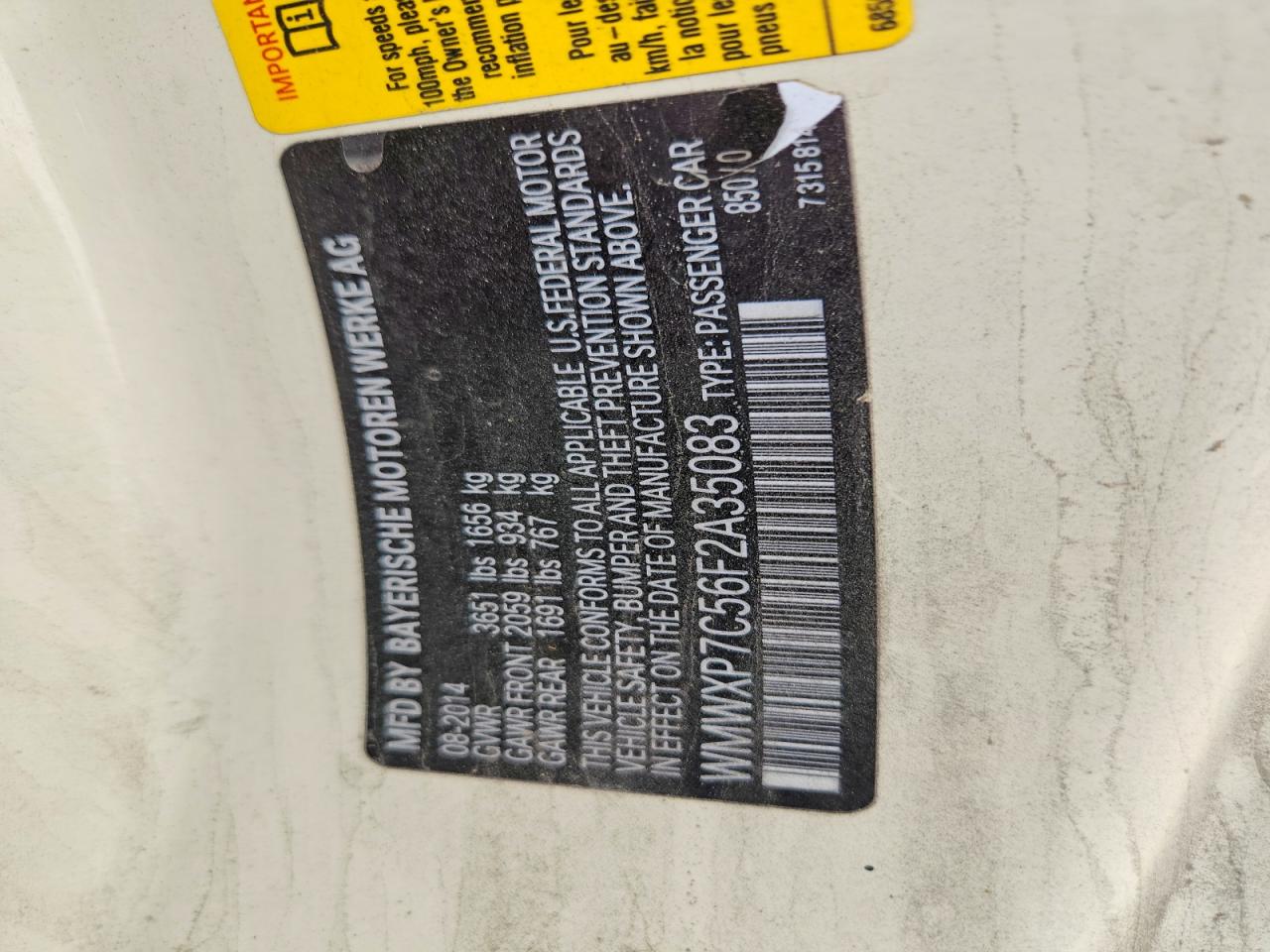 2015 Mini Cooper S Tan vin: WMWXP7C56F2A35083