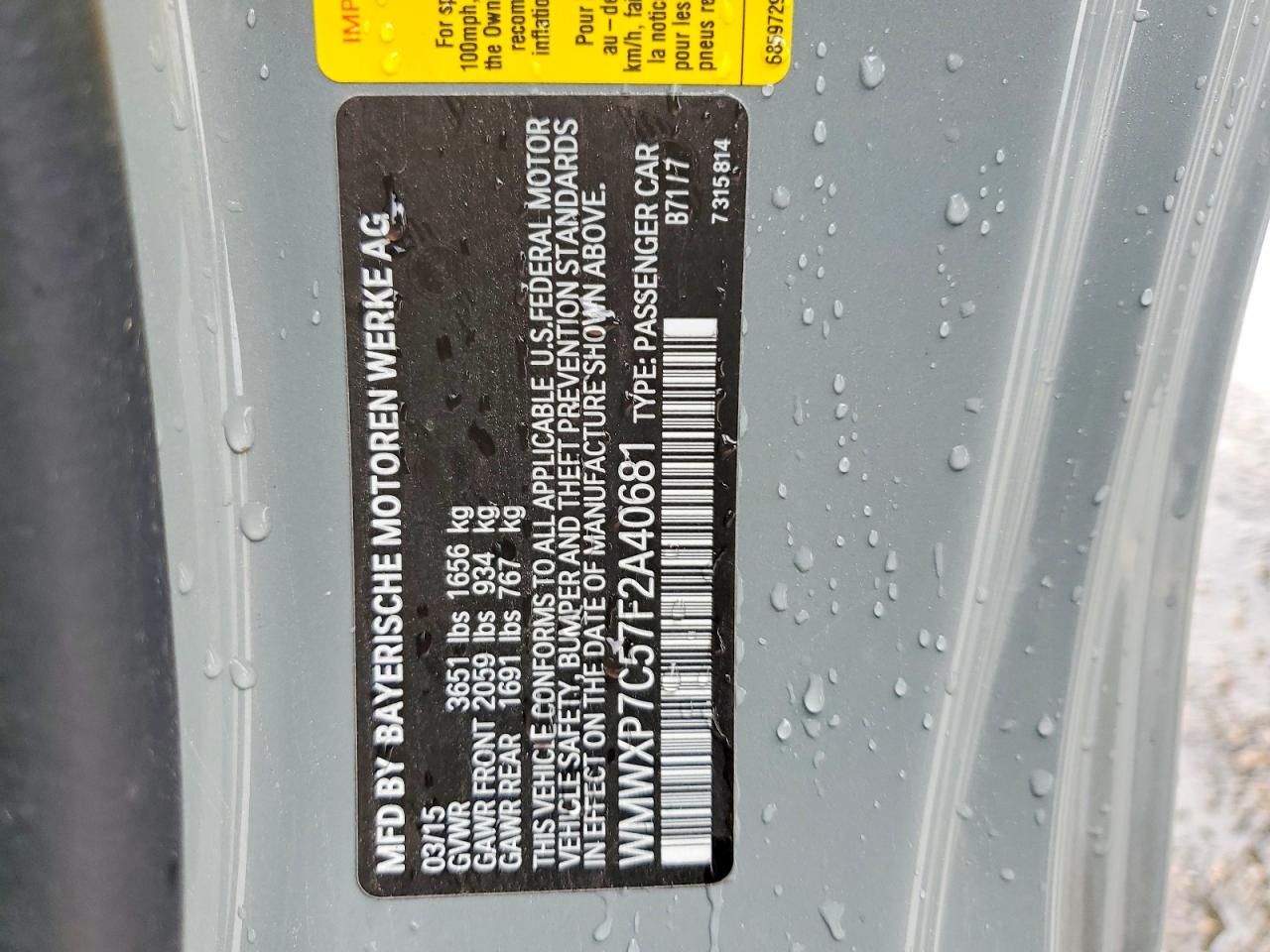 2015 Mini Cooper S Gray vin: WMWXP7C57F2A40681