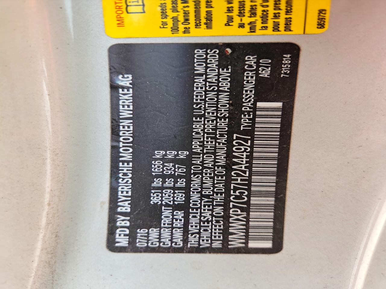 2017 Mini Cooper S Silver vin: WMWXP7C57H2A44927