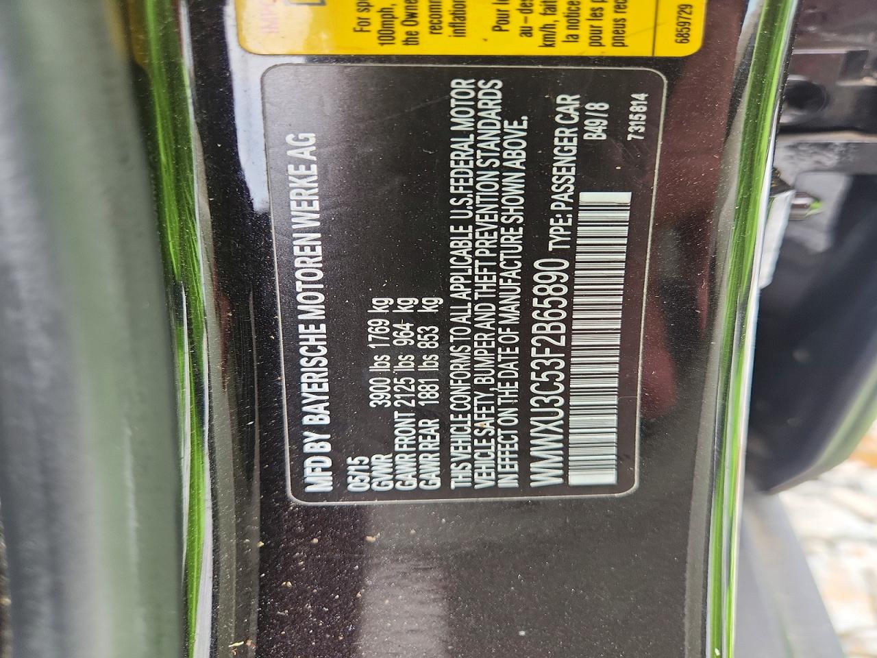 2015 Mini Cooper S Black vin: WMWXU3C53F2B65890