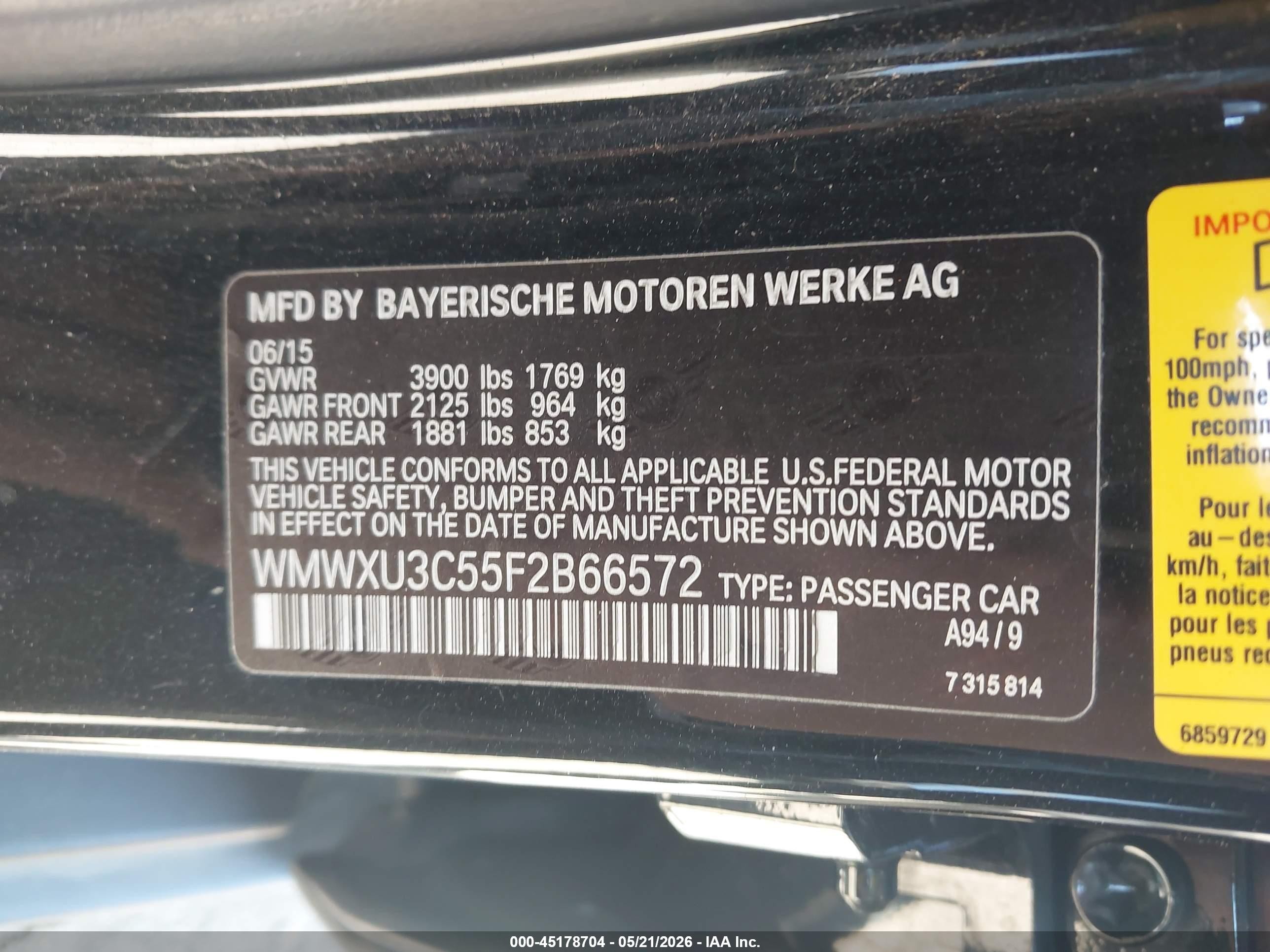 2015 Mini Hardtop Cooper S Black vin: WMWXU3C55F2B66572