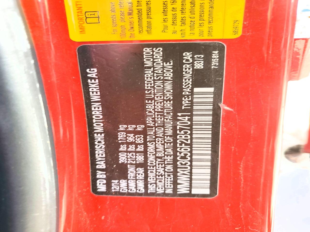 2015 Mini Cooper S Red vin: WMWXU3C56F2B57041