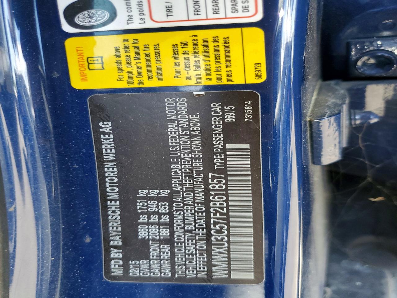 2015 Mini Cooper S Blue vin: WMWXU3C57F2B61857