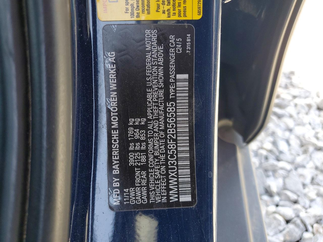 2015 Mini Cooper S Blue vin: WMWXU3C58F2B56585