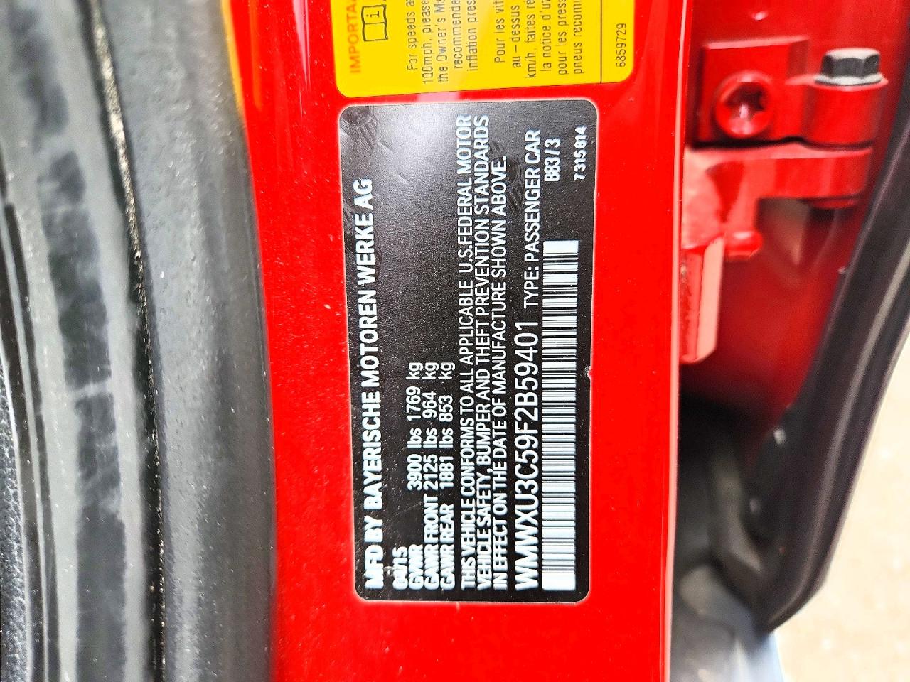 2015 Mini Cooper S Red vin: WMWXU3C59F2B59401