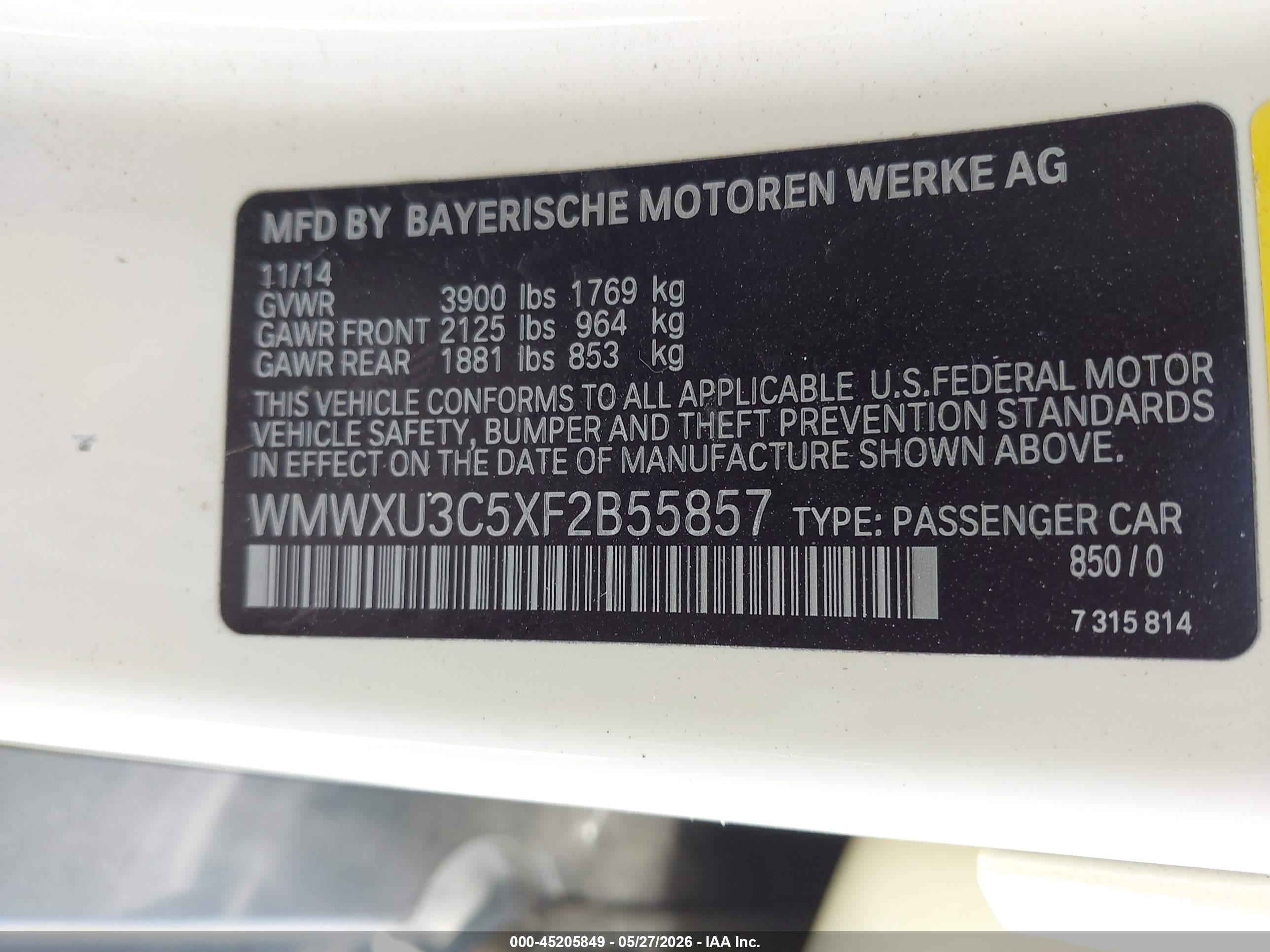 2015 Mini Hardtop Cooper S Cream vin: WMWXU3C5XF2B55857