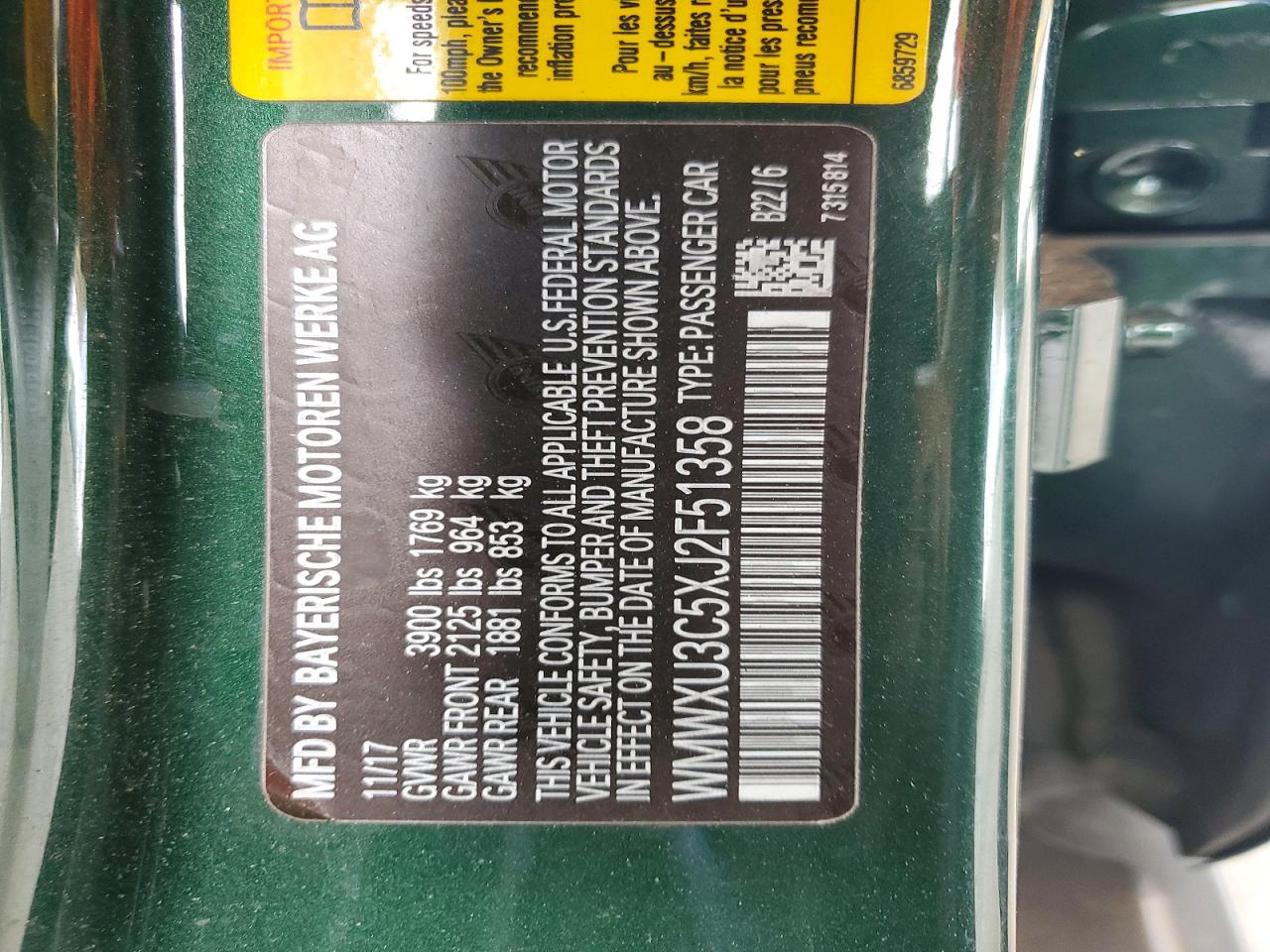 2018 Mini Cooper S Green vin: WMWXU3C5XJ2F51358