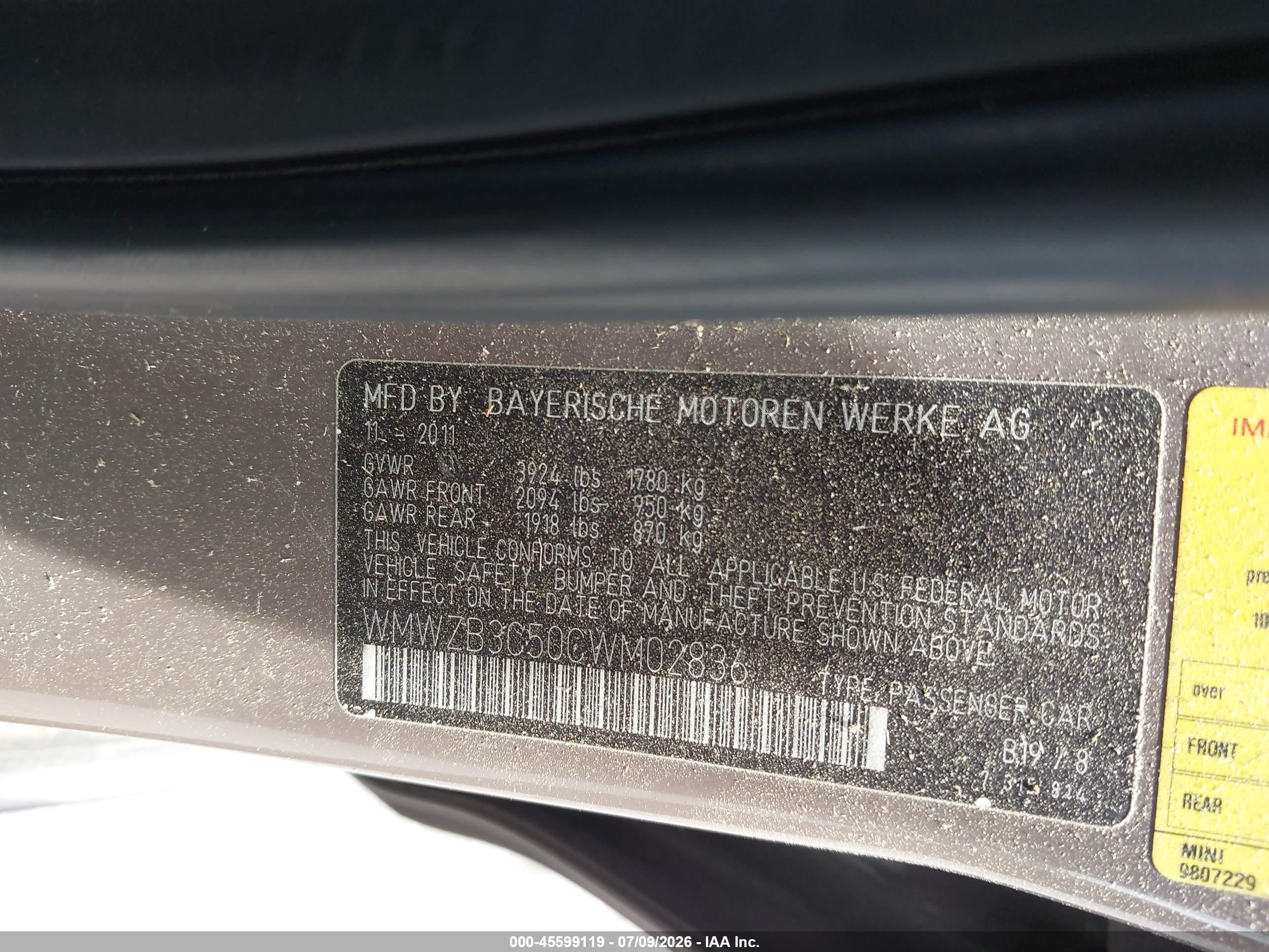 2012 Mini Cooper Countryman   Brown vin: WMWZB3C50CWM02836